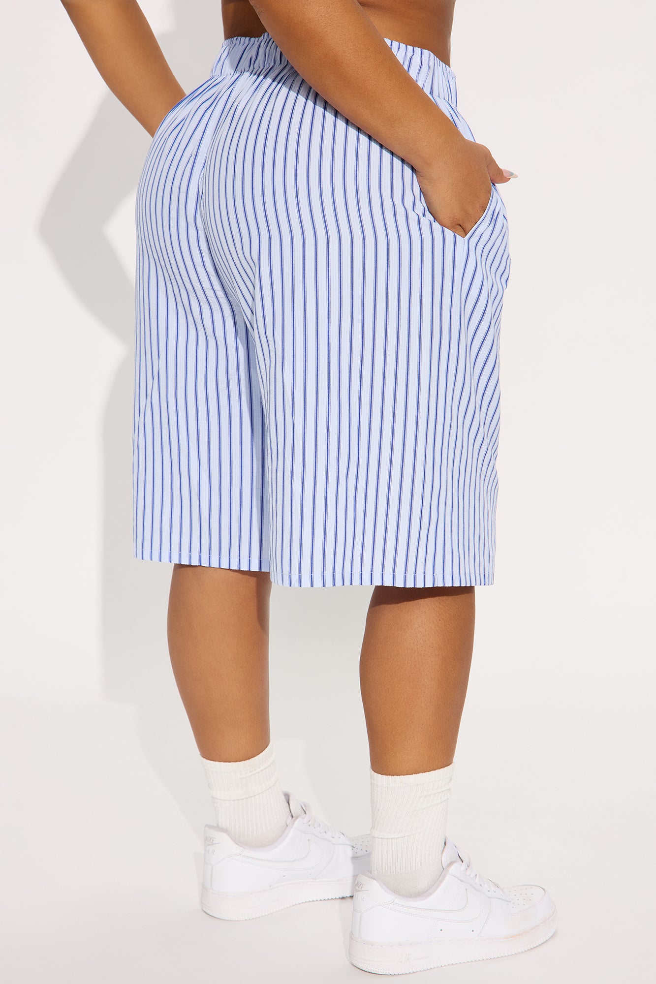 Keely Striped Long Boxer Short - Blue/combo - Image 6