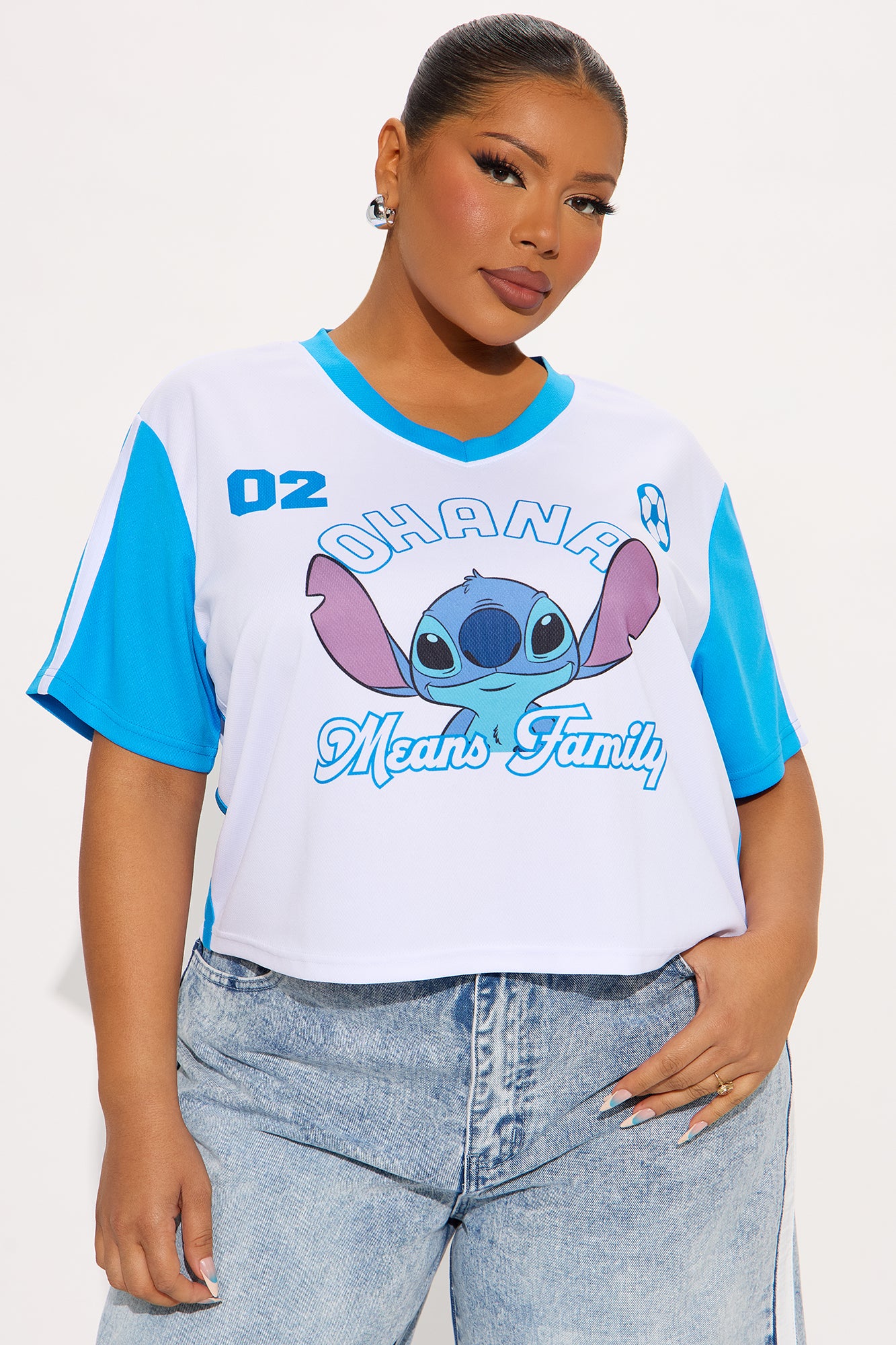 Ohana Stitch Striped Jersey Tee - White/combo - Image 4