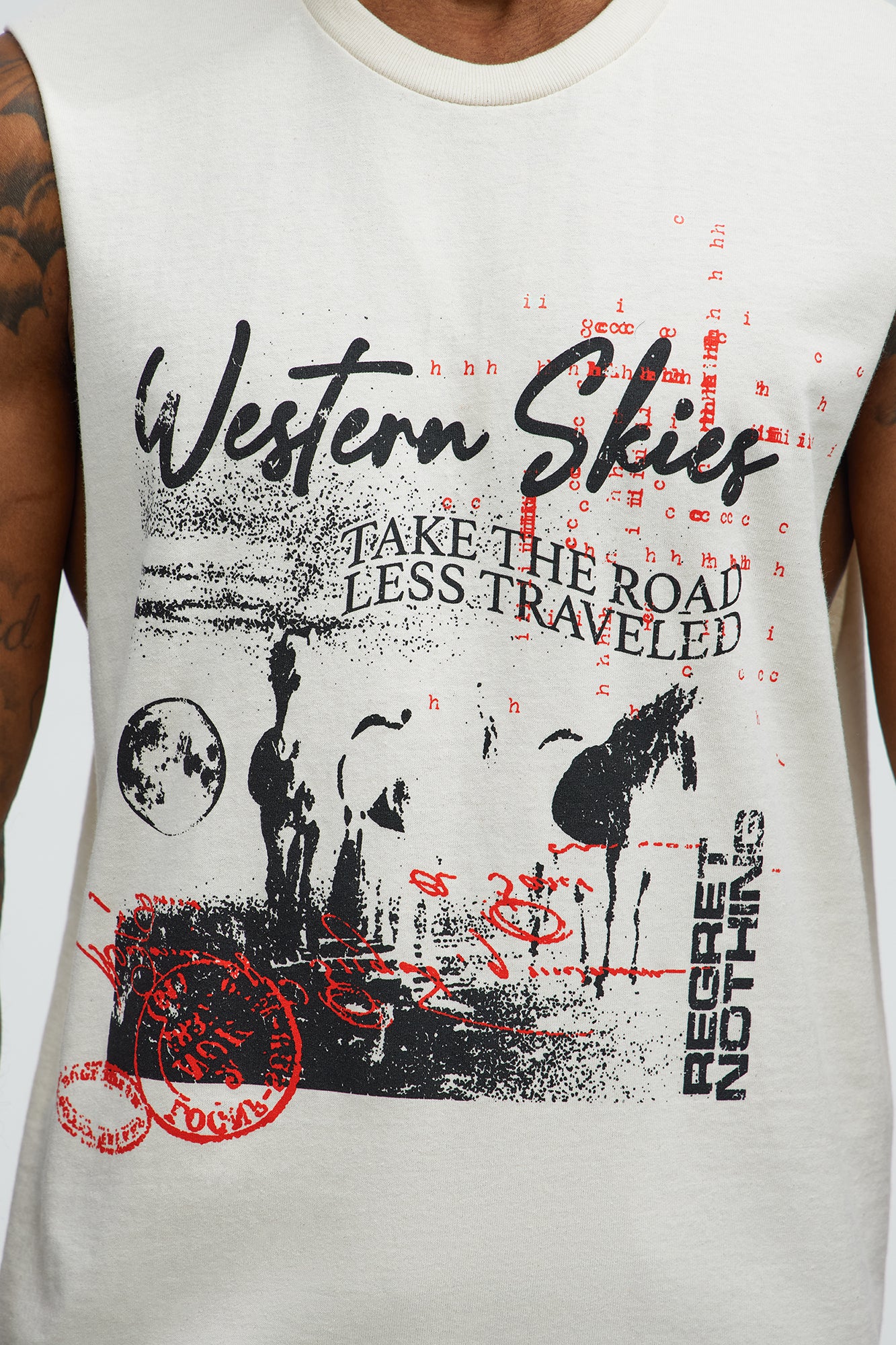 Western Skies Muscle Tee - Natural - Image 4