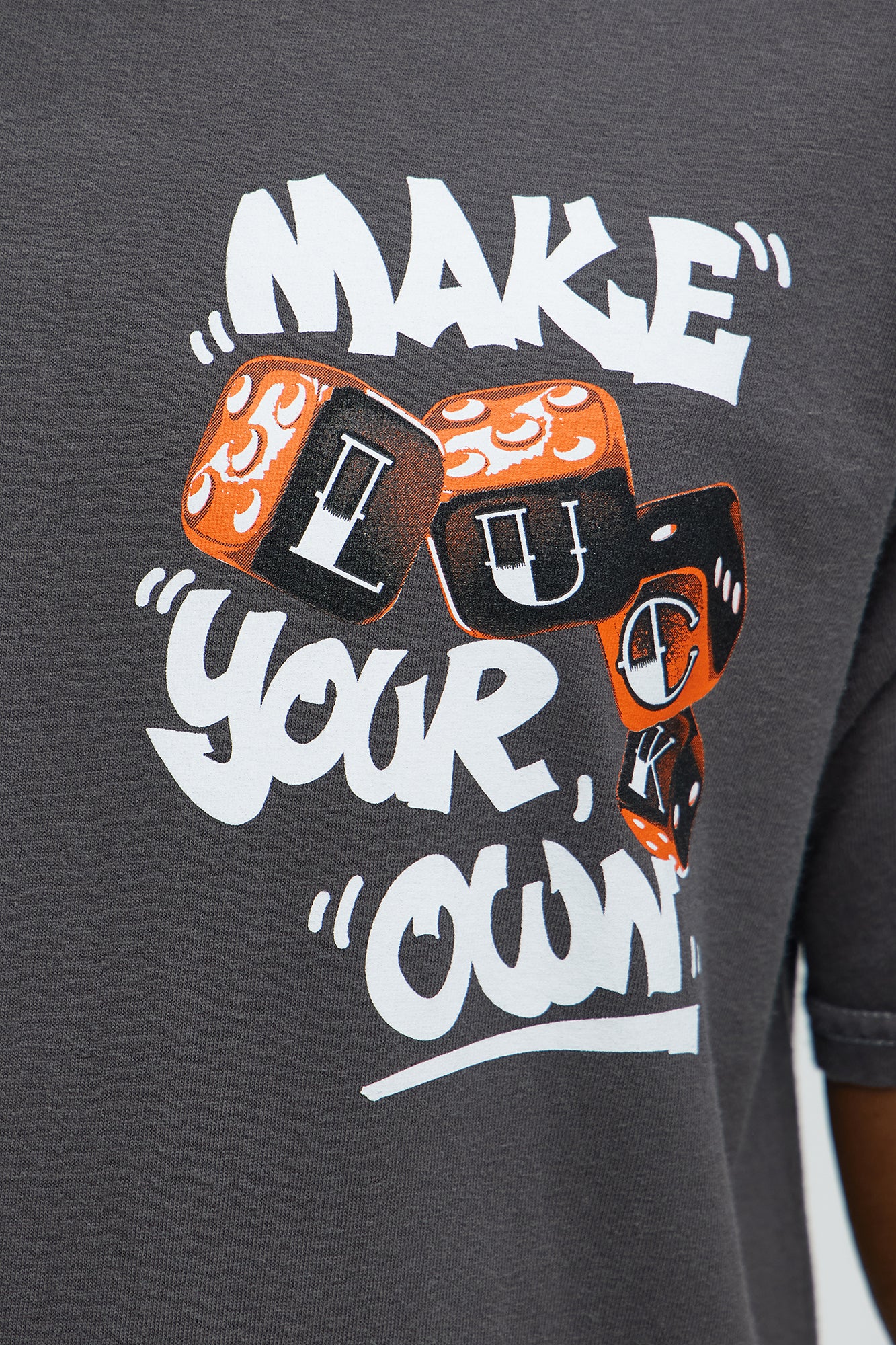 Make Your Own Luck Short Sleeve Tee - Charcoal - Image 4