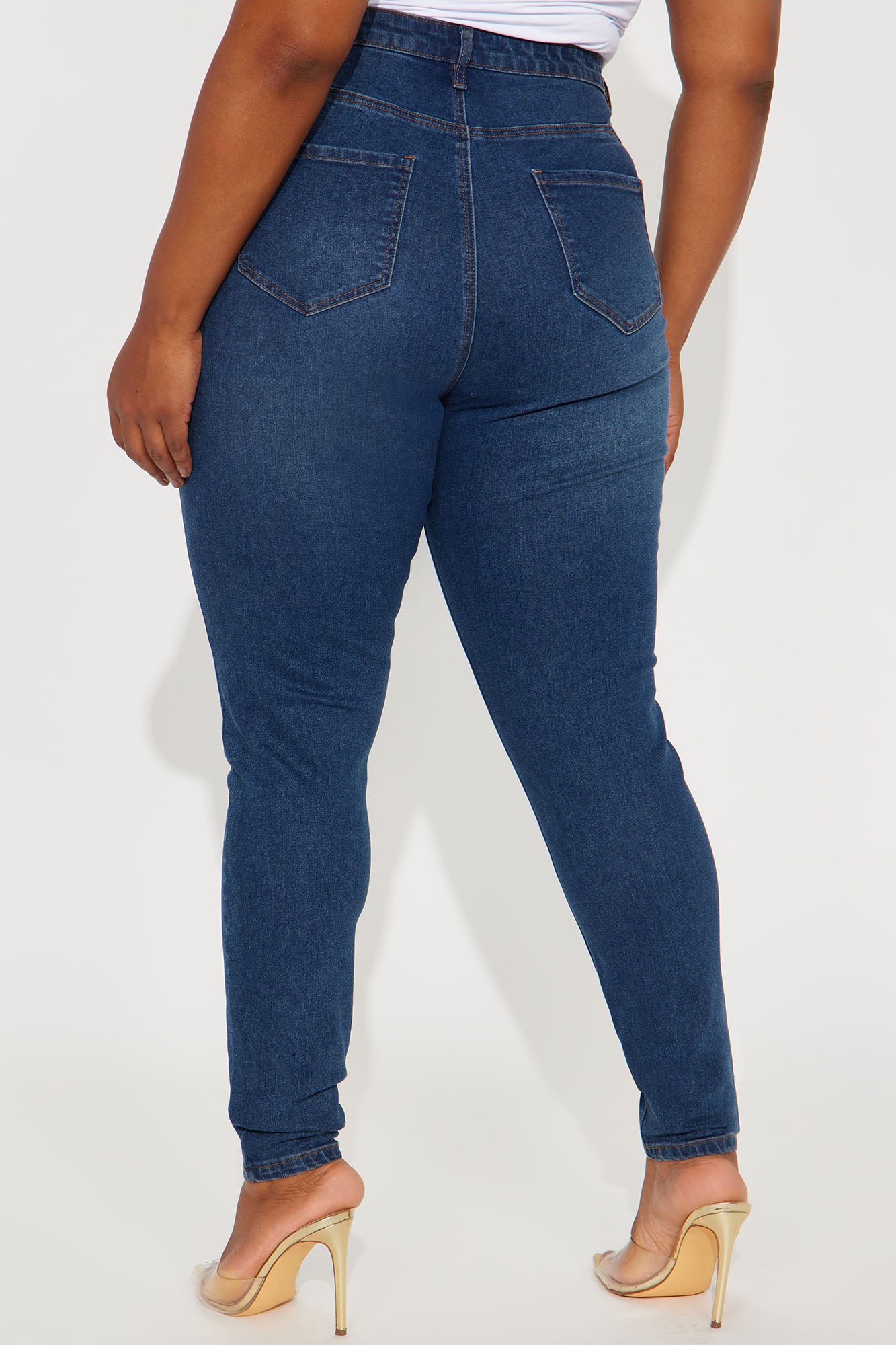 Tall Vibe Check Curvy Stretch Skinny Jeans - Dark Wash - Image 6
