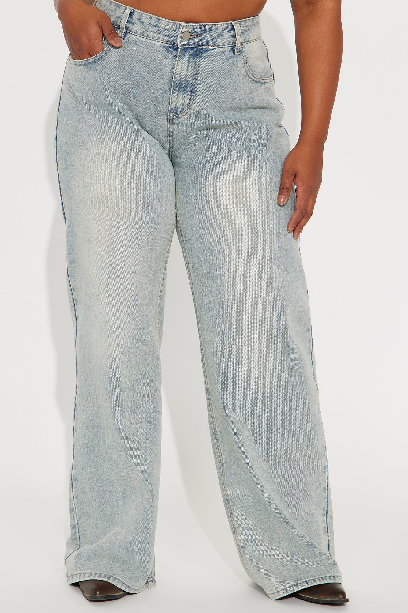 Tall Peace Of Mind Tinted Baggy Jeans - Light Wash - Image 5