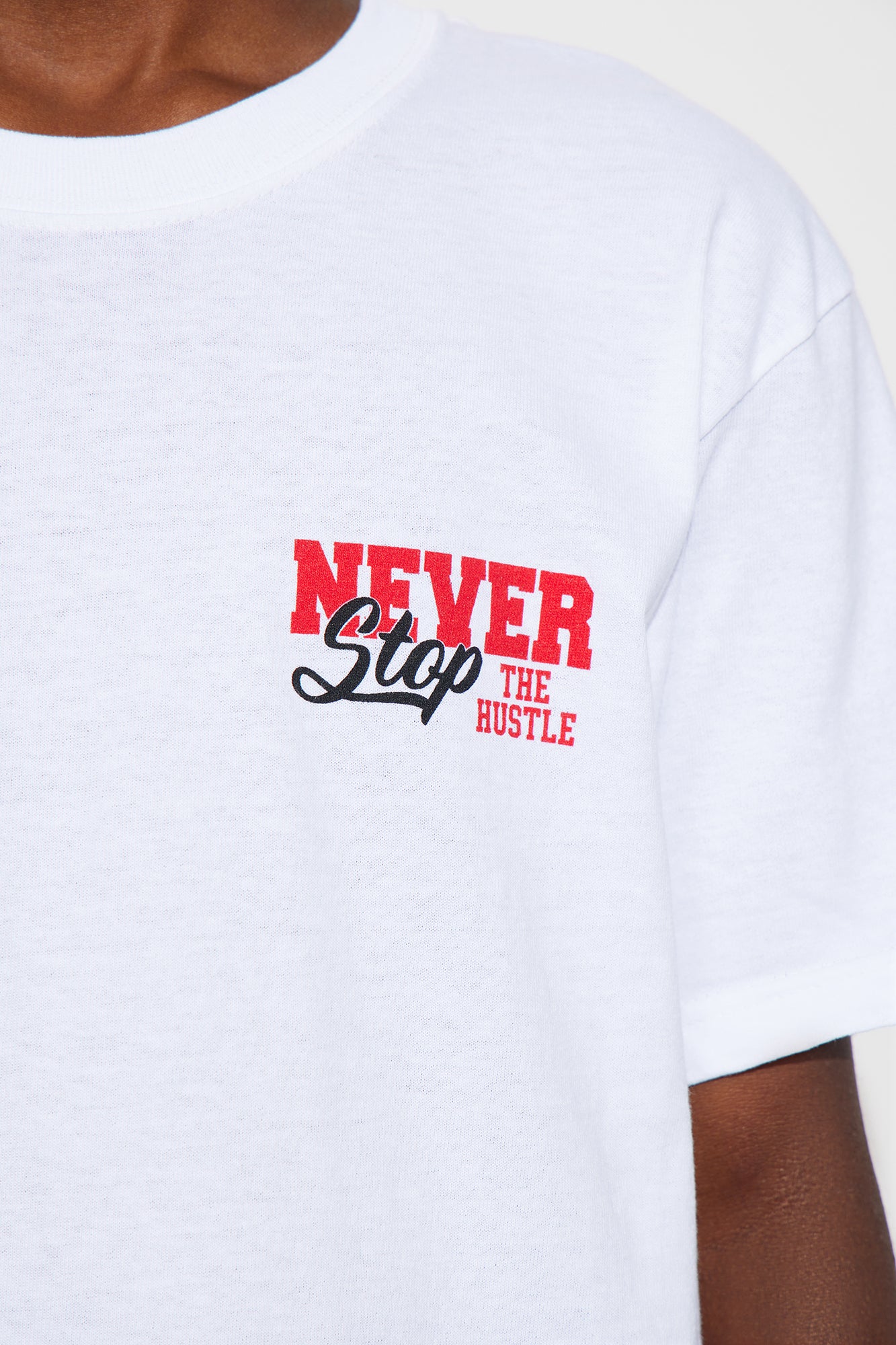 Mini Never Stop The Hustle Short Sleeve Graphic Tee - White - Image 4