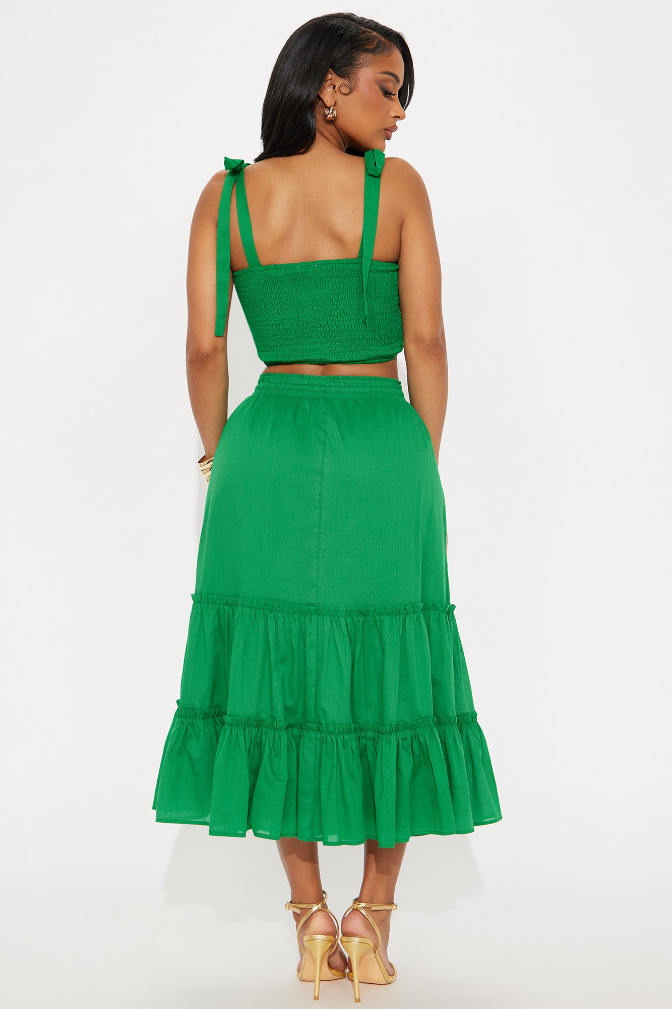 Walking In The Park Maxi Skirt Set - Green - Image 3