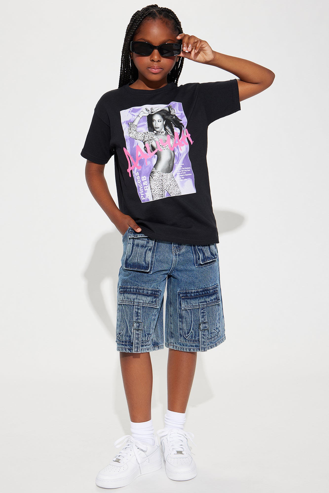 Mini Aaliyah Princess of R&B Tee - Black - Image 3