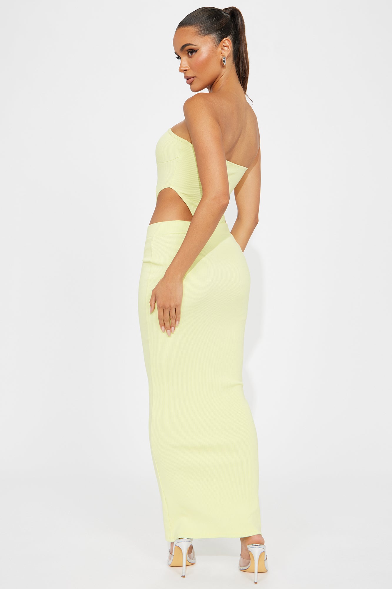 Isabelle Snatched Skirt Set - Citron - Image 3