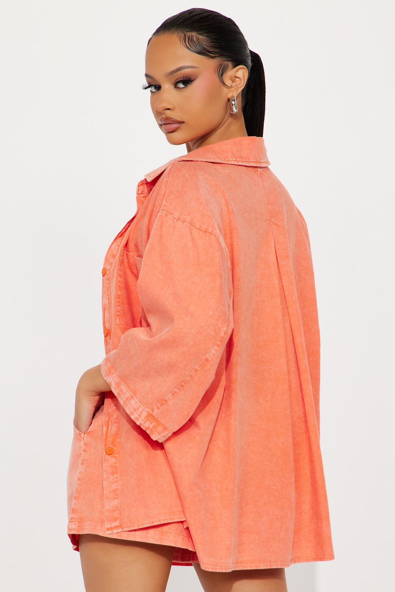 Willow Washed Short Set - Orange - Image 3
