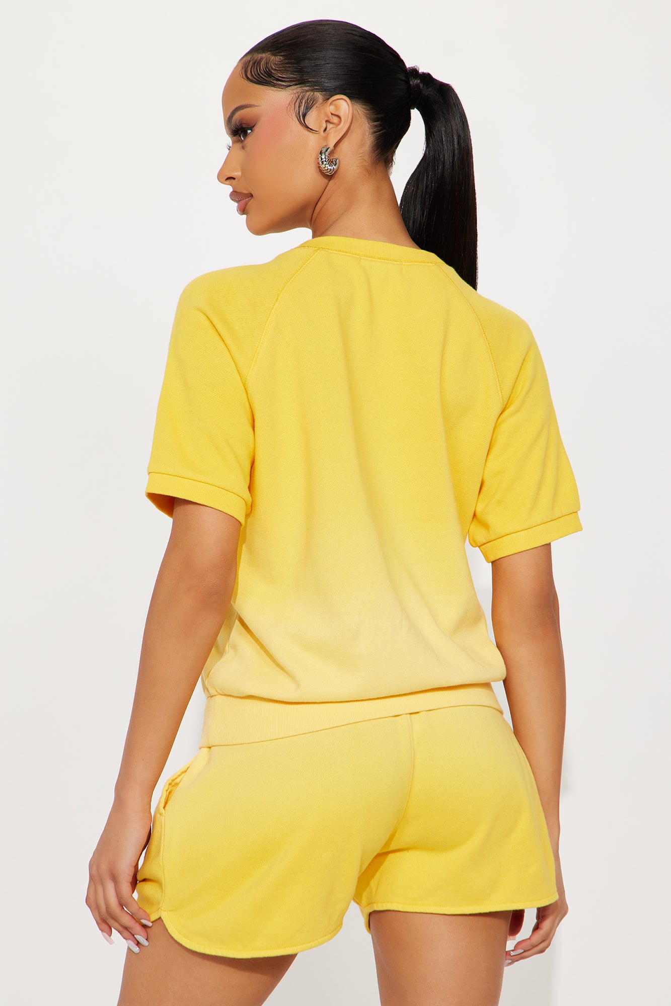 Mellow Mood Lounge Short Set - Yellow - Image 3