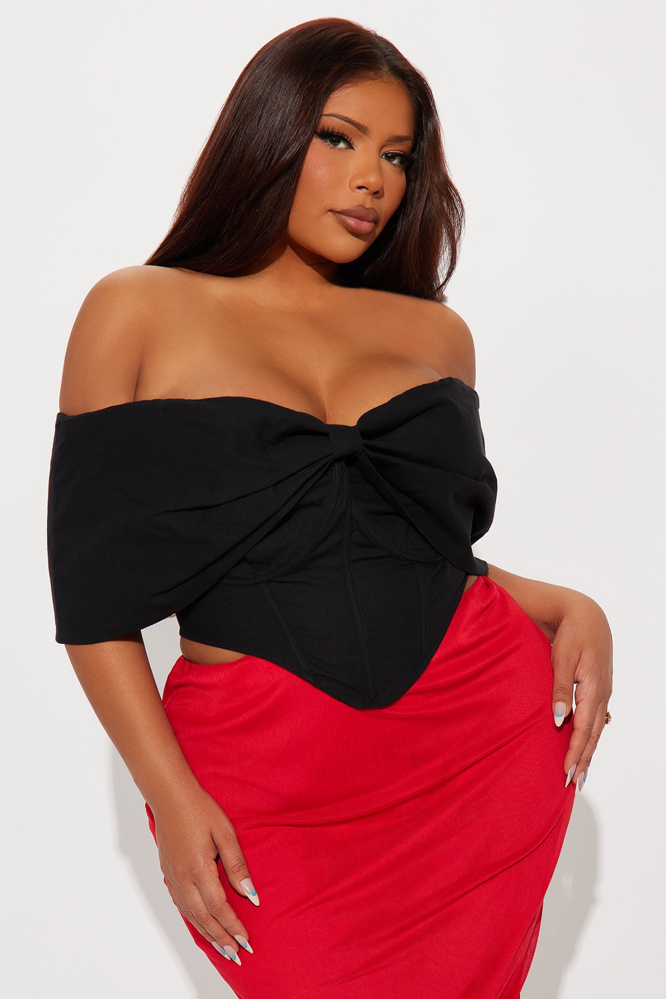 Lorelai Bow Corset Top - Black - Image 4