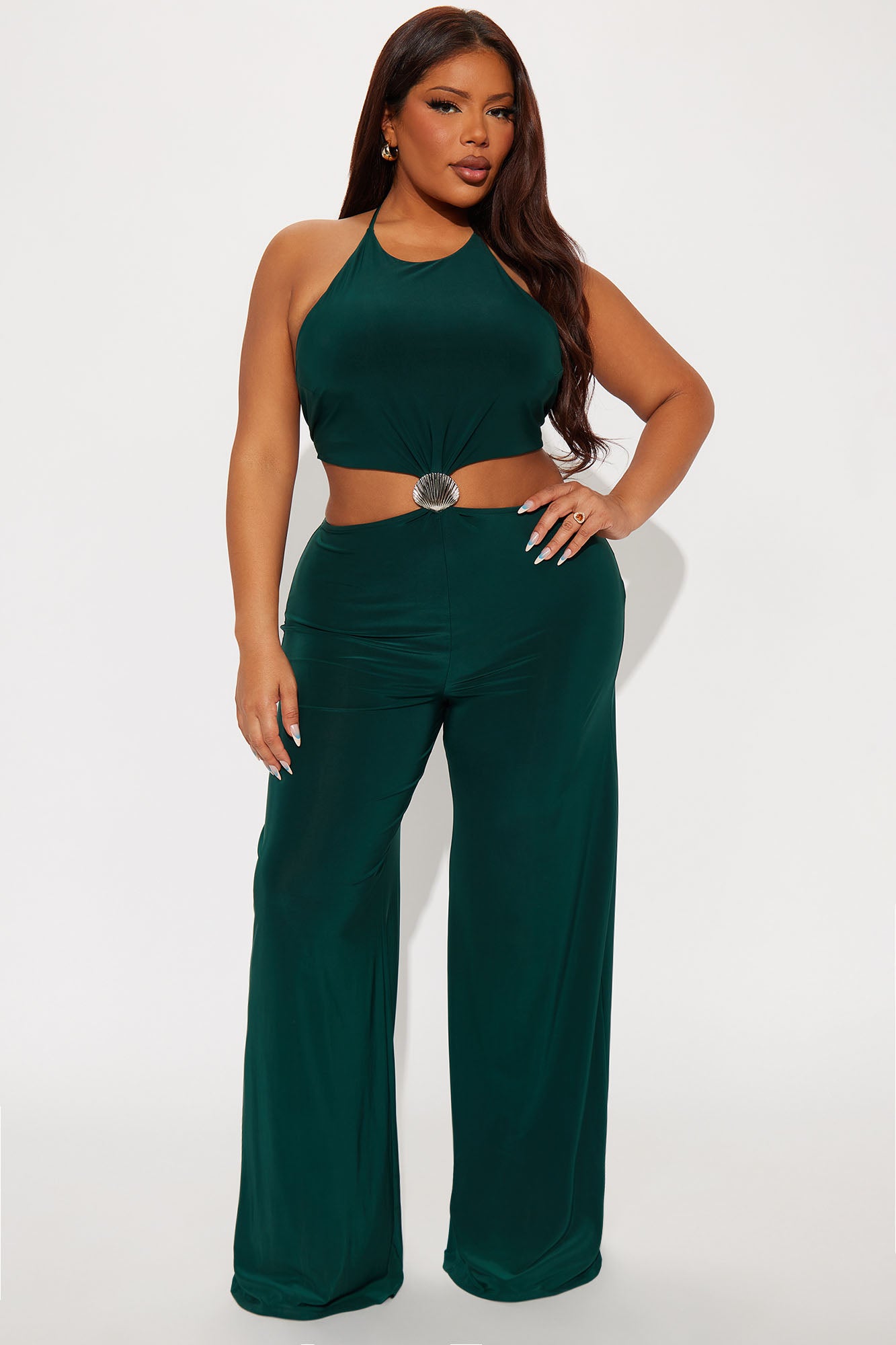 Call It Fate Backless Jumpsuit - Hunter - Image 4