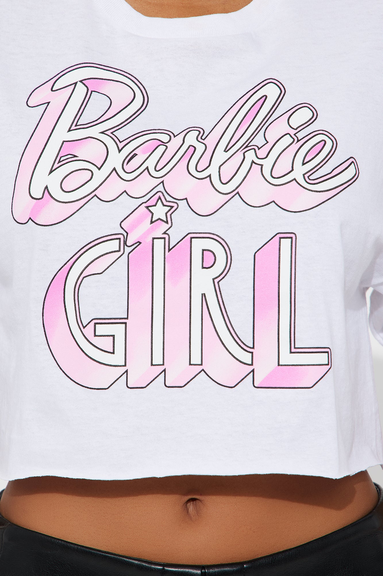 I'm A Barbie Girl Cropped Tee - White - Image 3