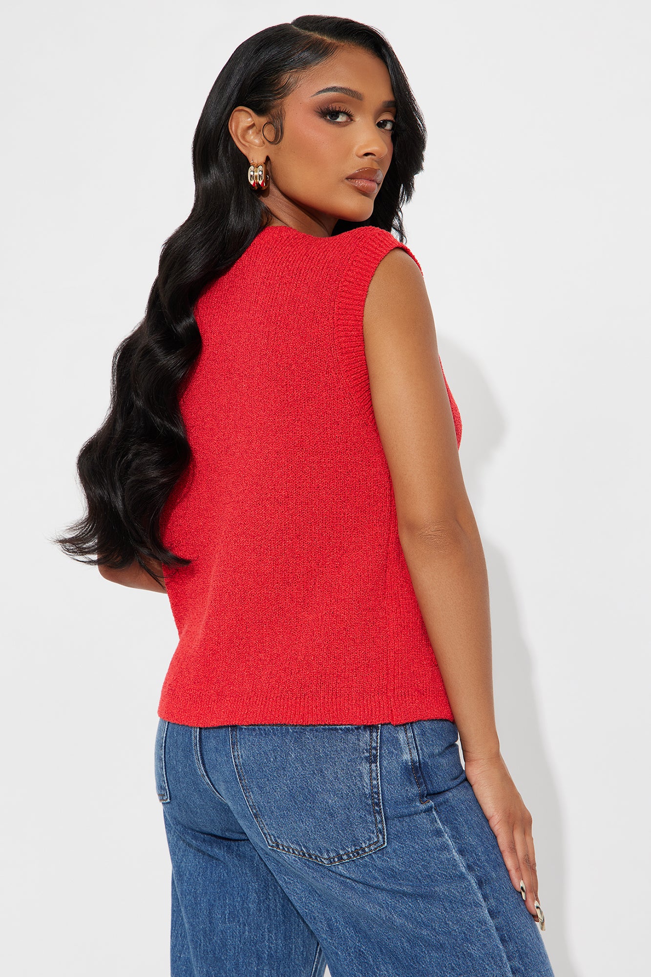 Perfectly Sweet Sweater Vest - Red - Image 3