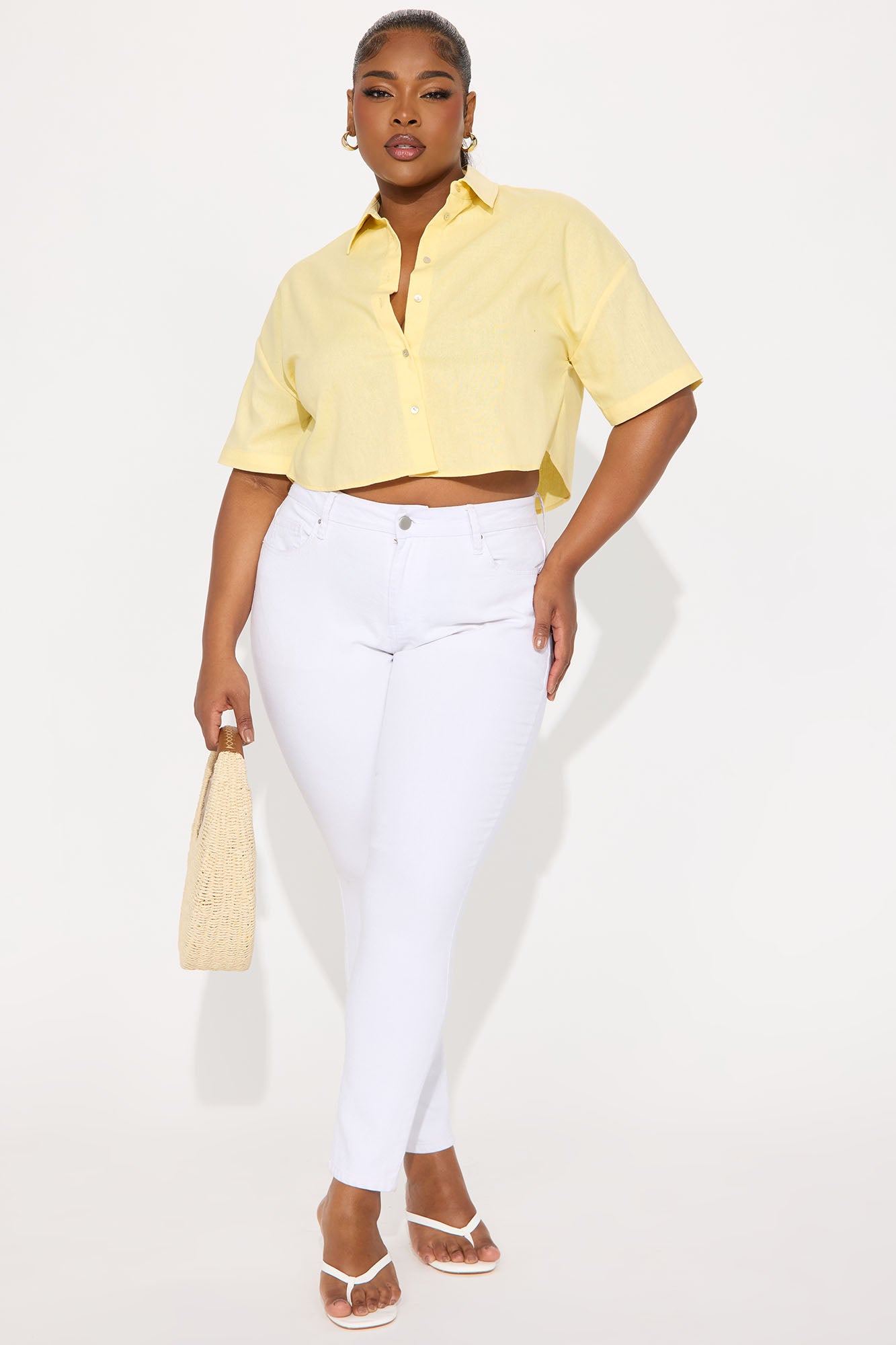 Adaline Linen Shirt - Yellow - Image 5