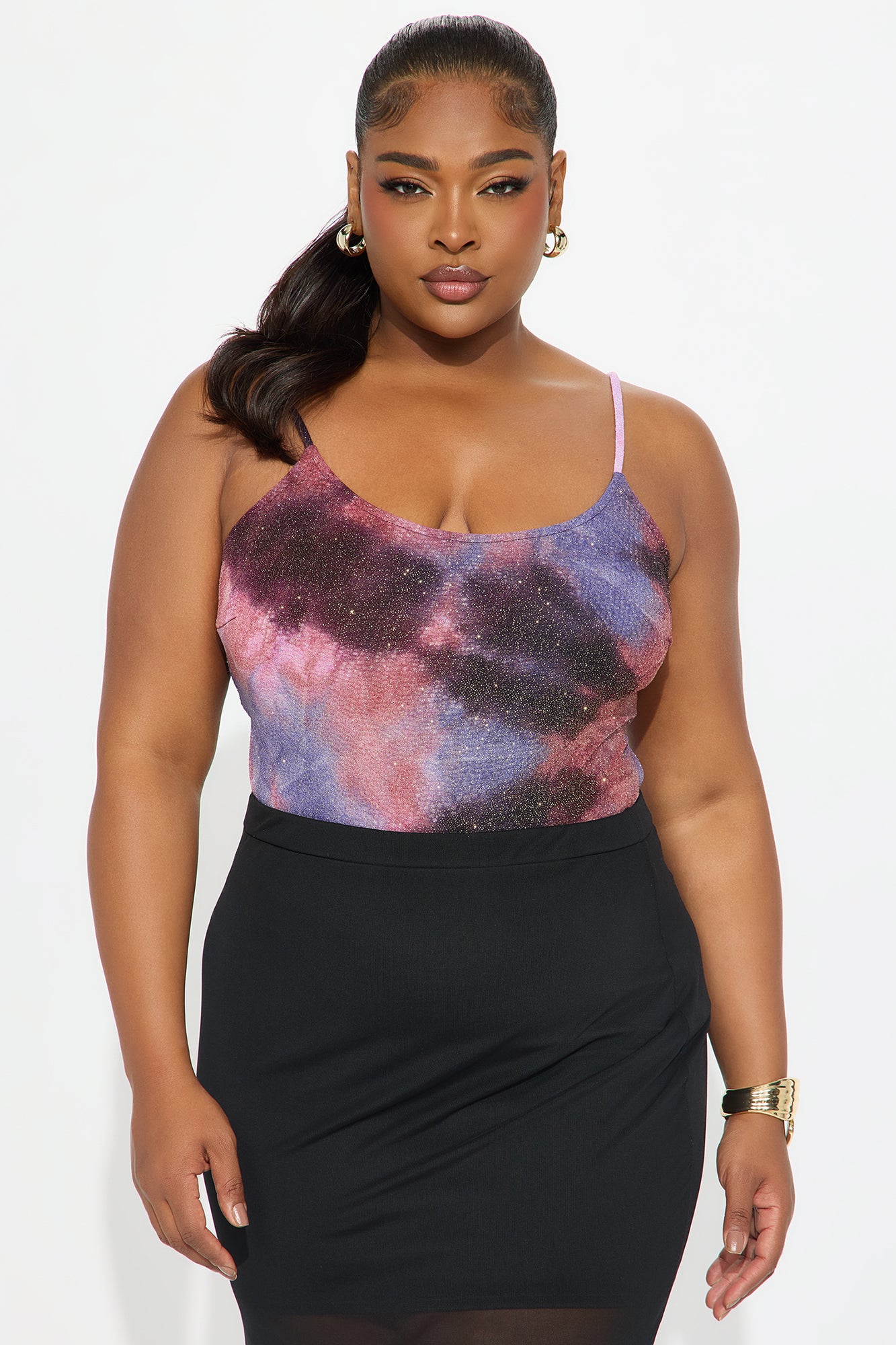 Cosmos Sparkle Scoop Neck Bodysuit - Multi Color - Image 7