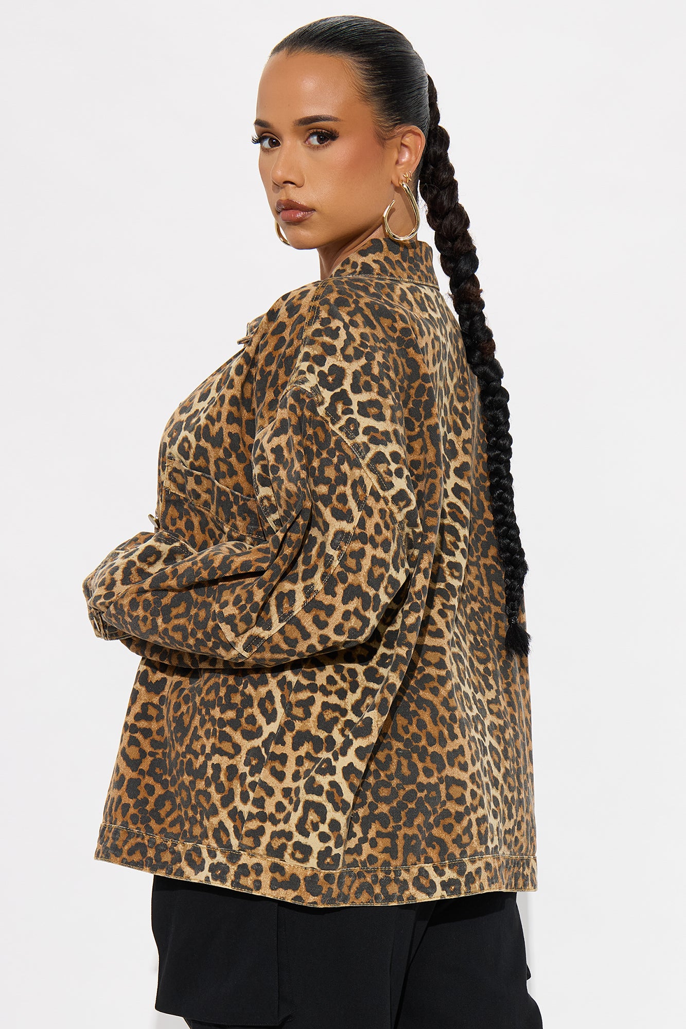 Cameron Oversized Leopard Jacket - Brown/combo - Image 7