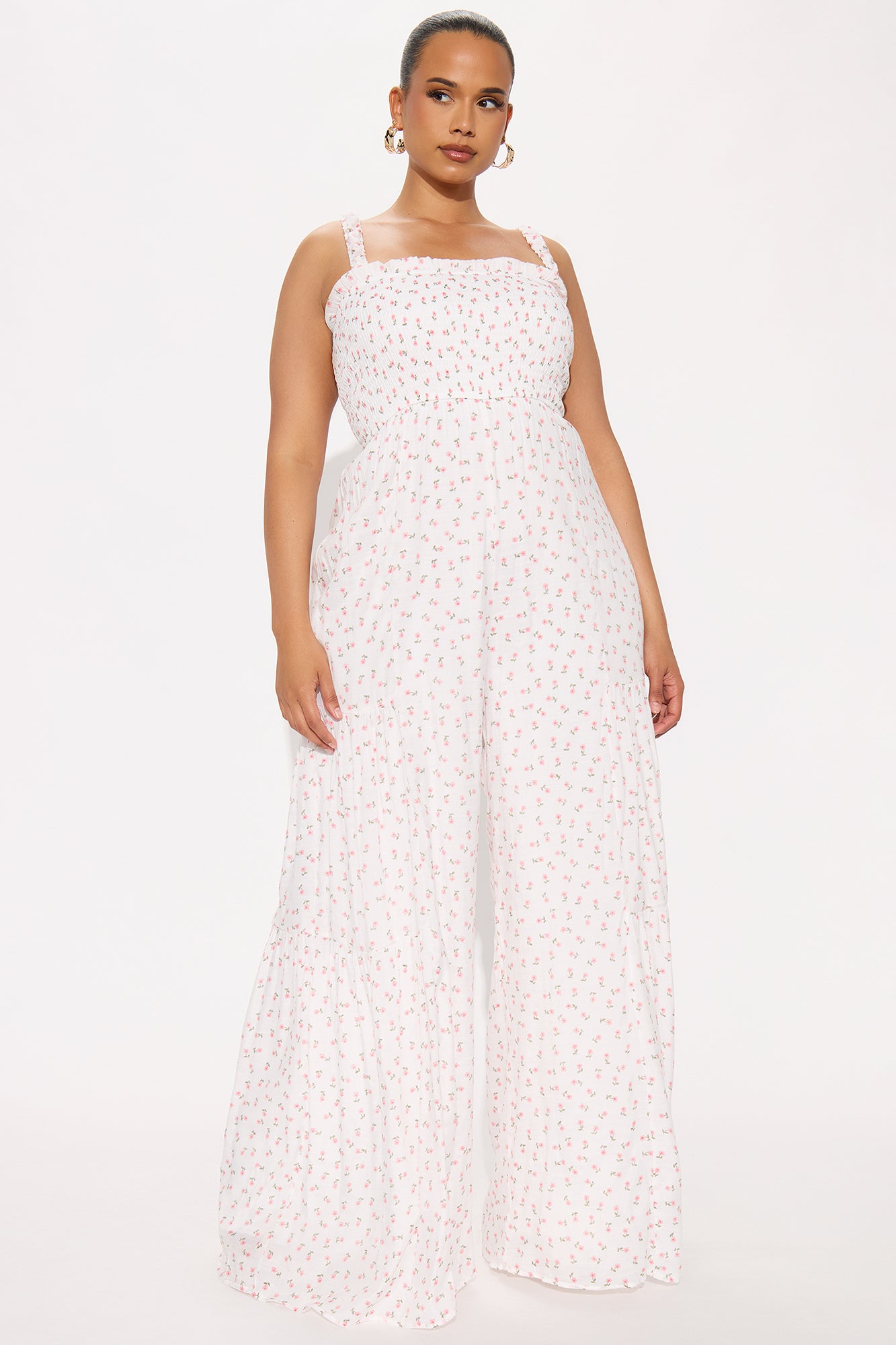 Adeline Flower Print Jumpsuit - White/combo - Image 4