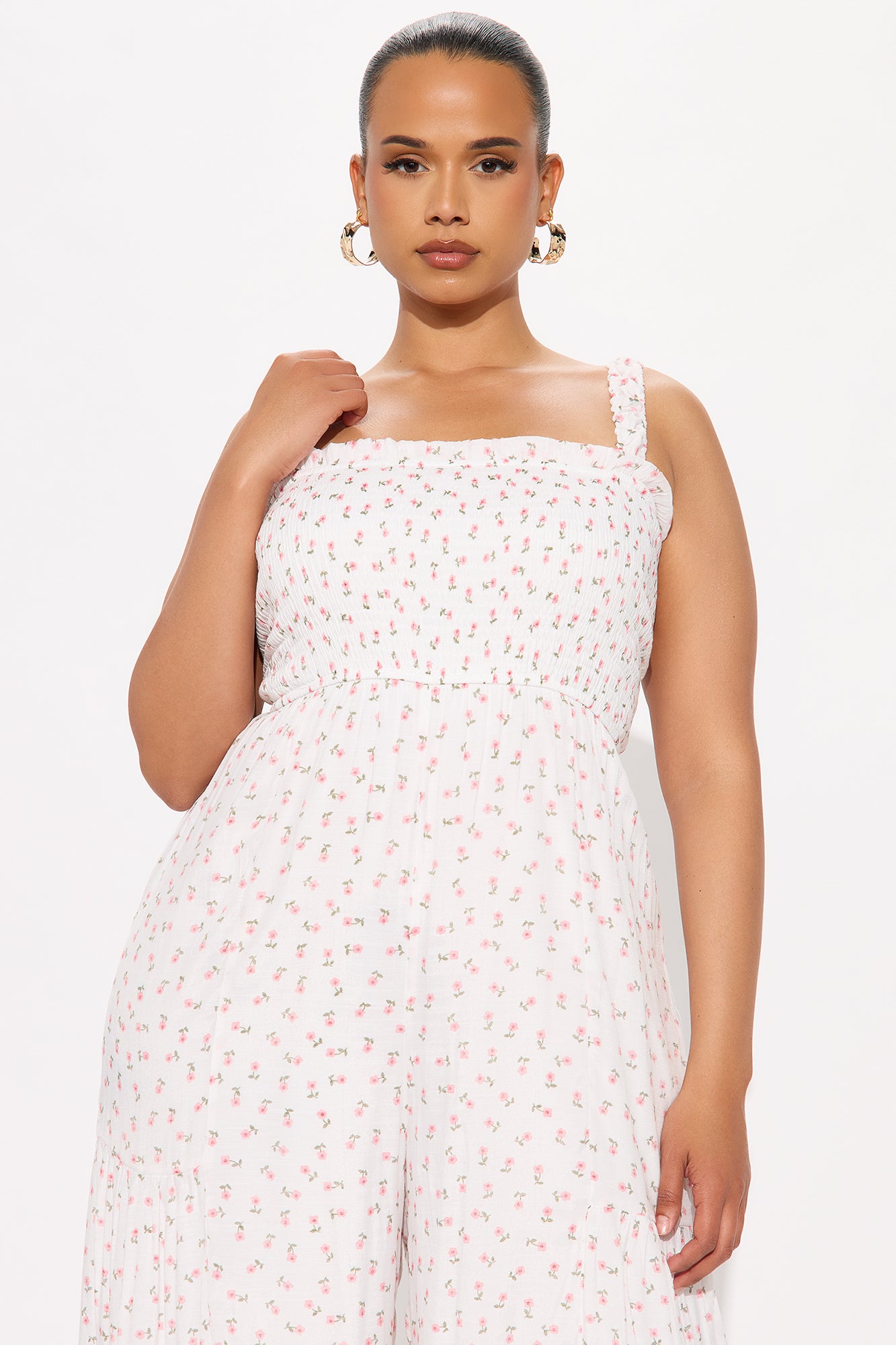 Adeline Flower Print Jumpsuit - White/combo - Image 5