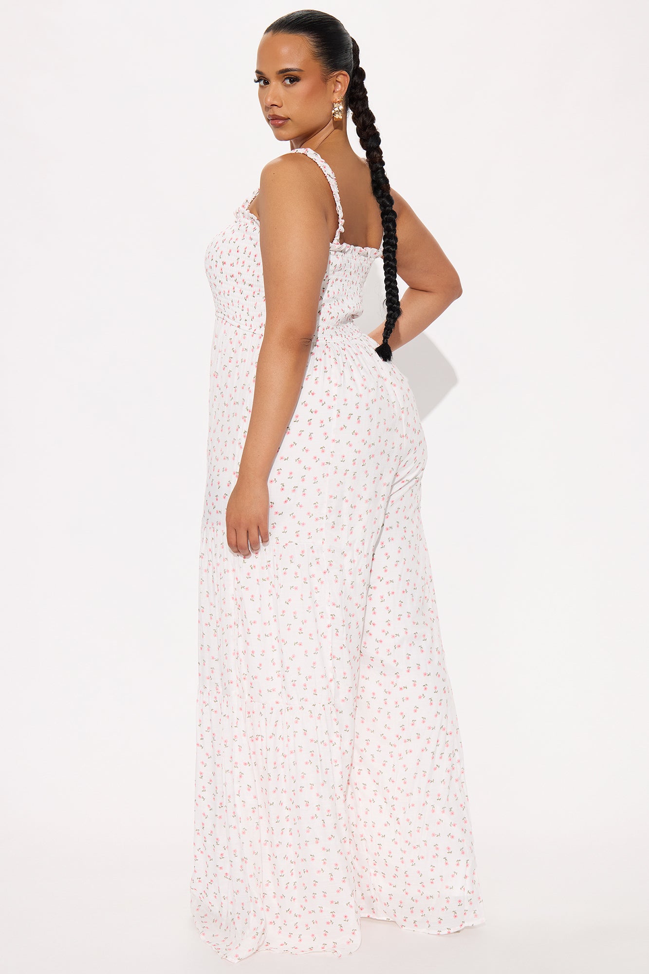 Adeline Flower Print Jumpsuit - White/combo - Image 6