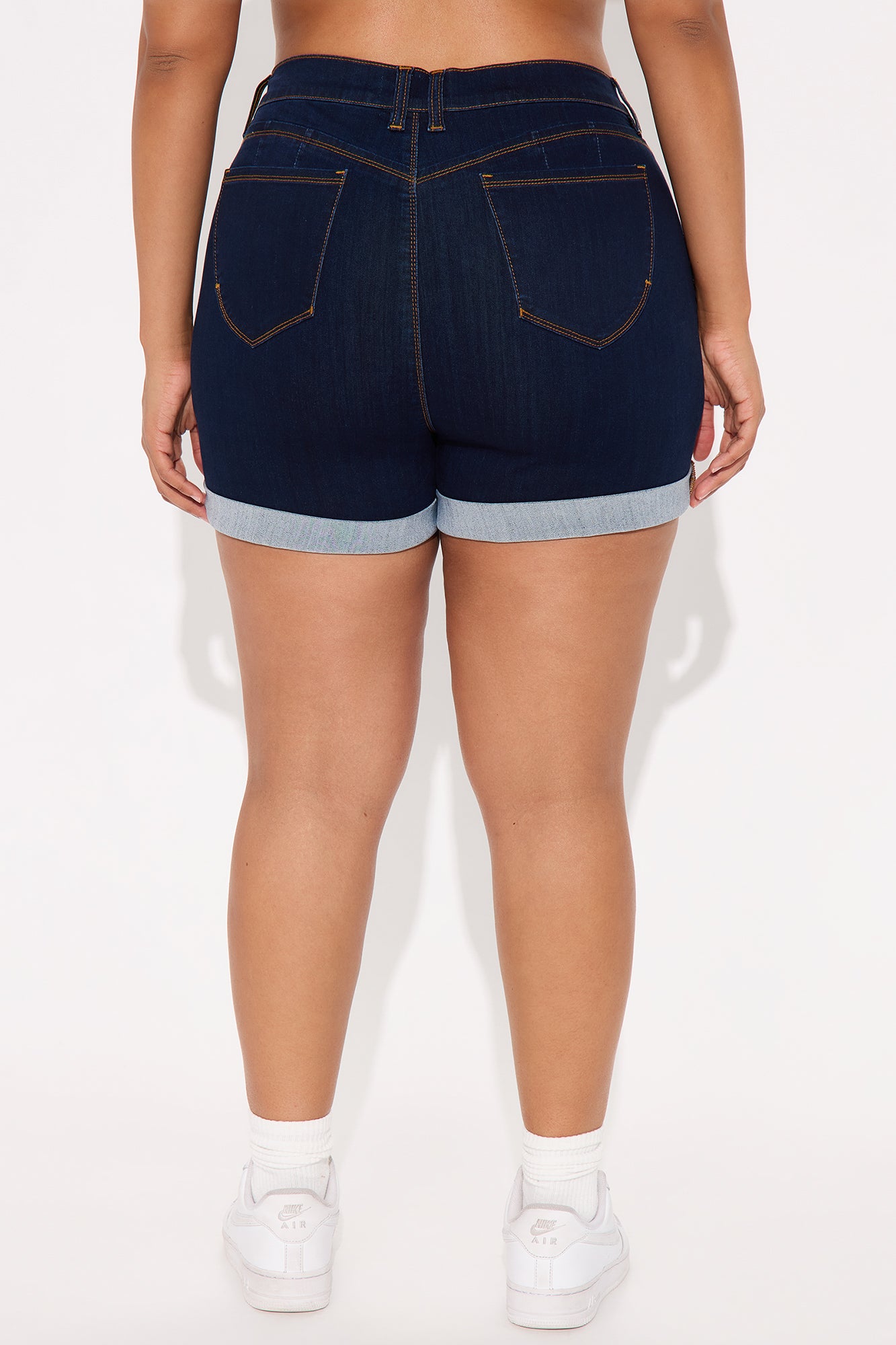 Alejandra High Rise Booty Lifter Denim Shorts - Dark Wash - Image 6