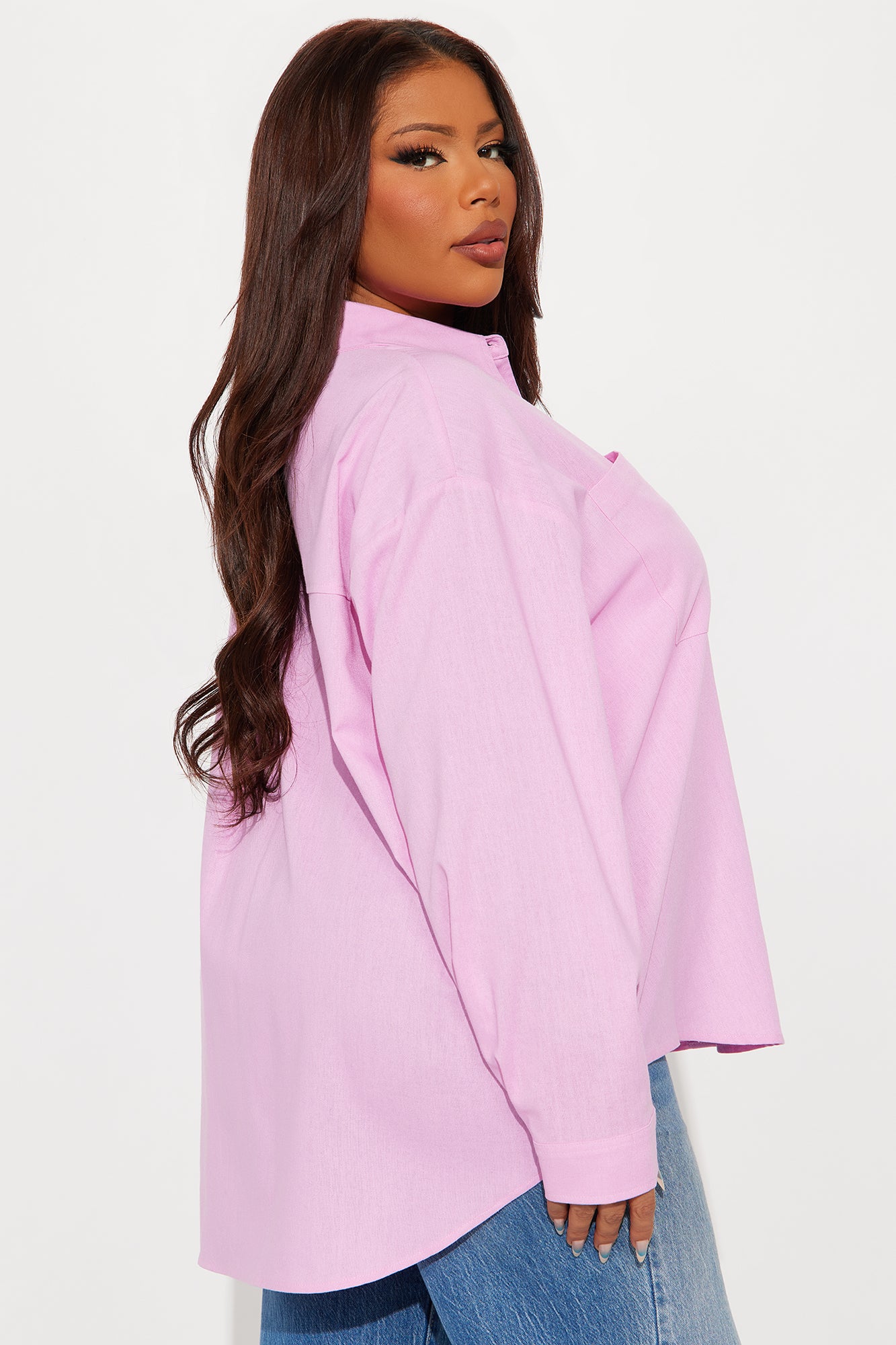 Fresh Lemonade Linen Button Up Shirt - Pink - Image 7