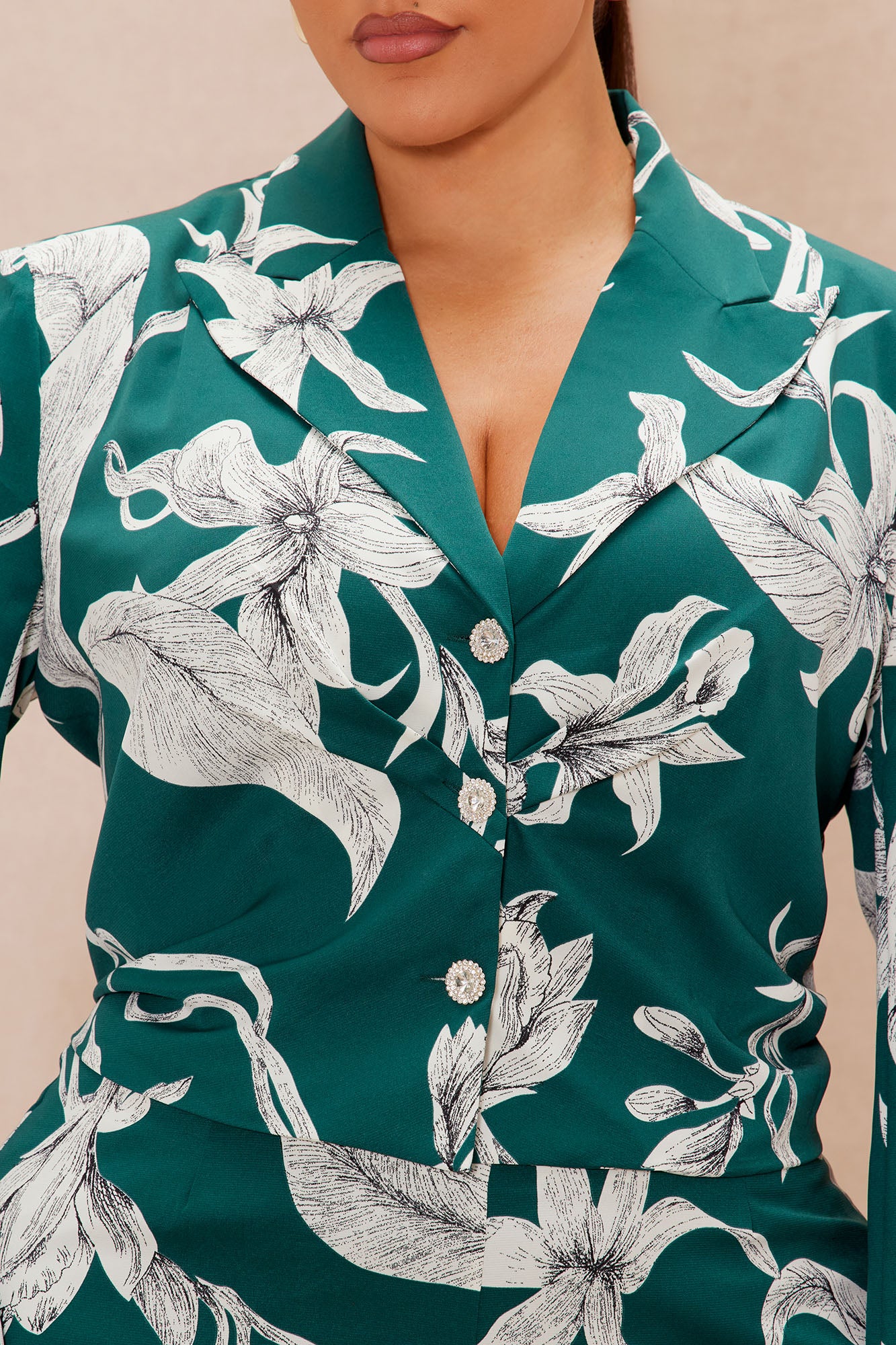 Aubrey Floral Blazer Set - Green/combo - Image 7