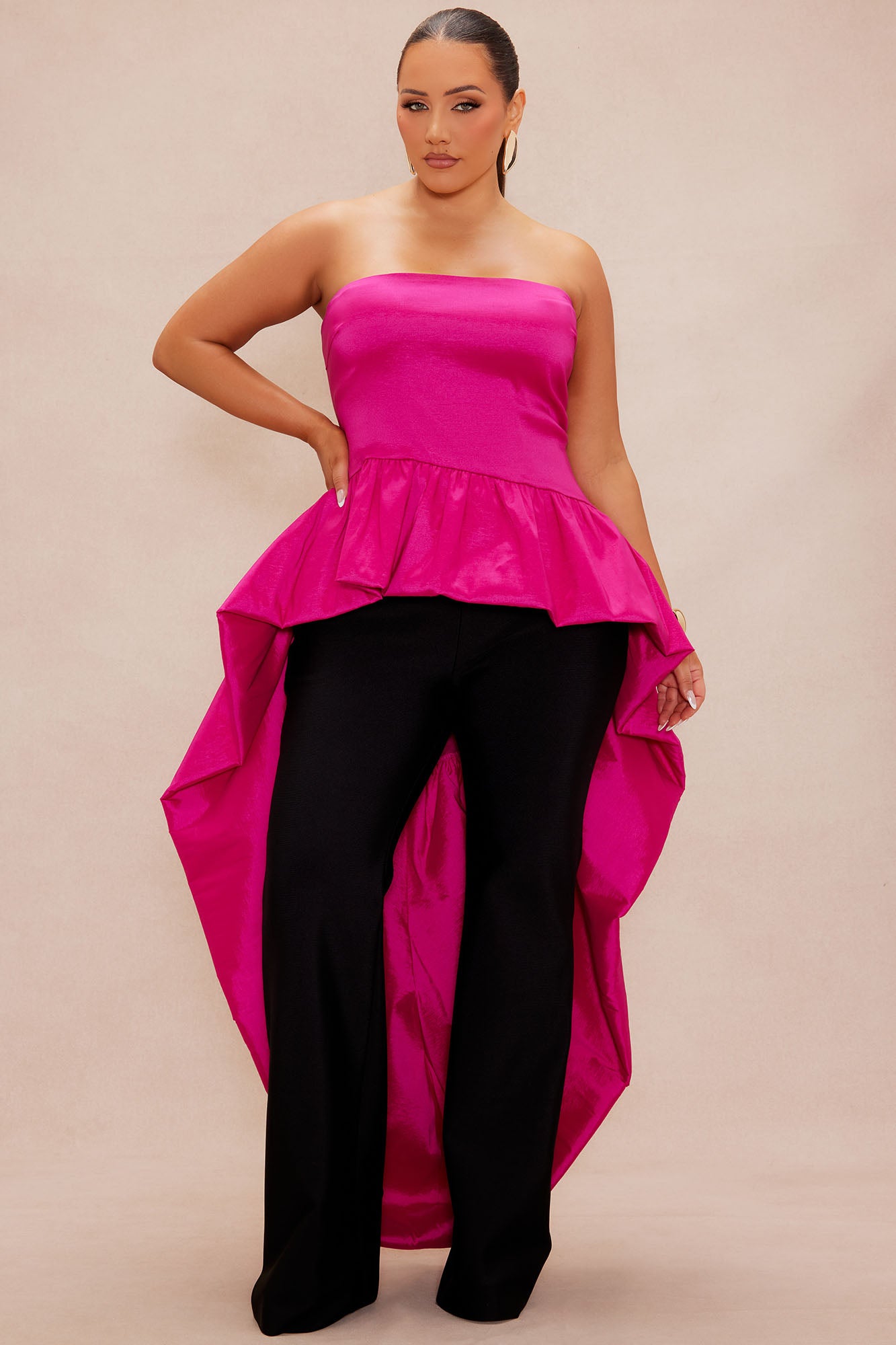 Tamara Taffeta Top - Raspberry - Image 5