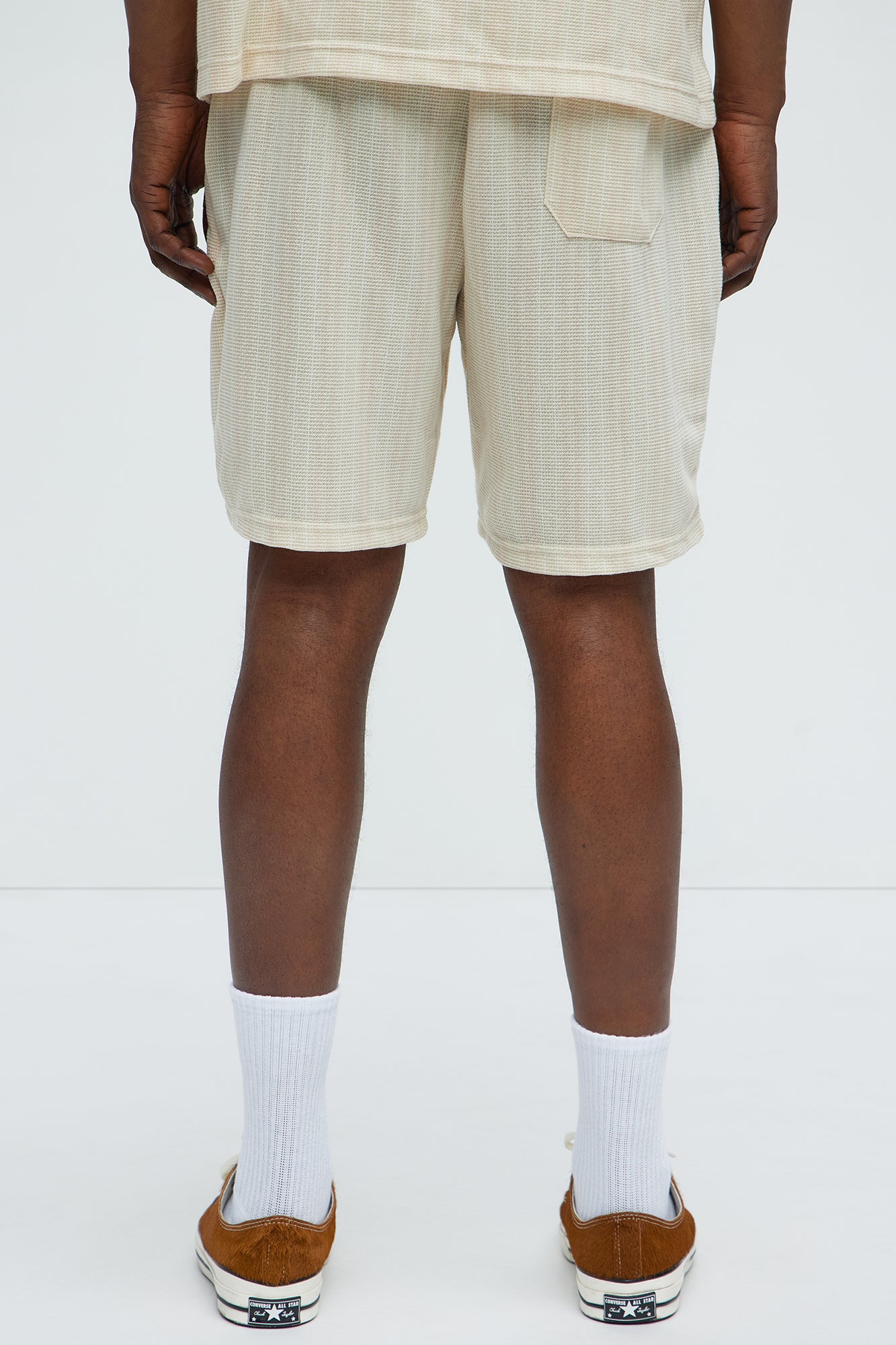 Valor Drawstring Striped Shorts - Cream - Image 4