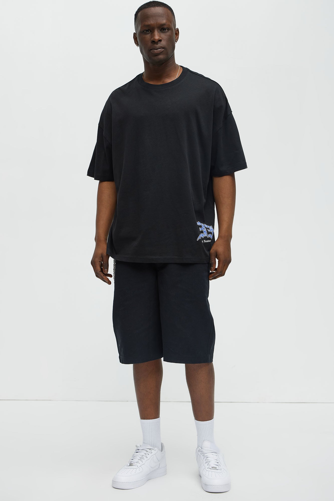 Angel Numbers Oversized Short Sleeve Tee - Black - Image 3