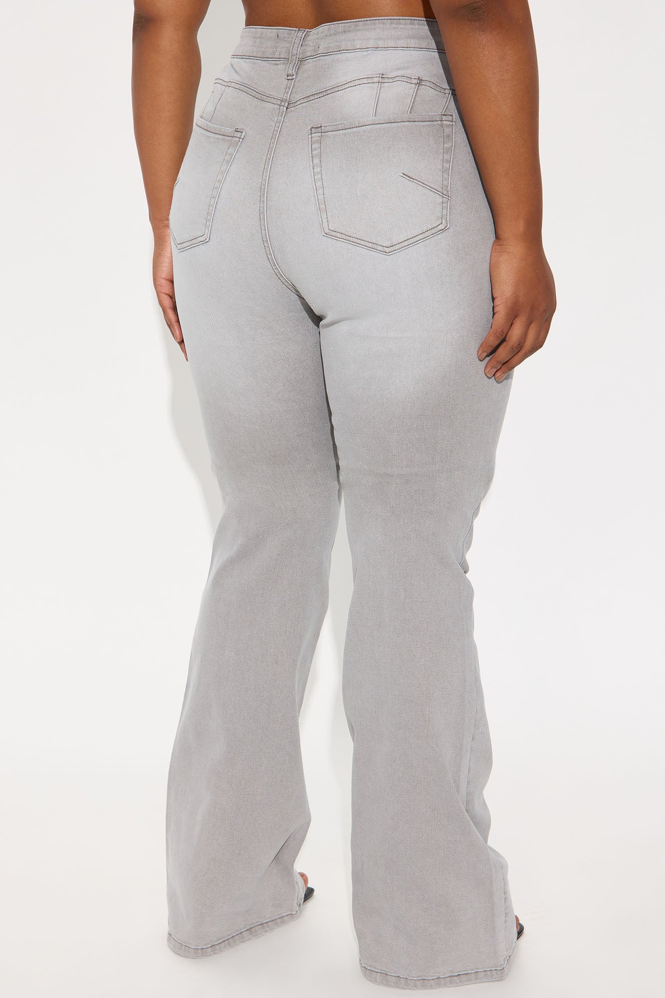 Tall Audrey Booty Lifting Stretch Flare Jeans - Grey - Image 6