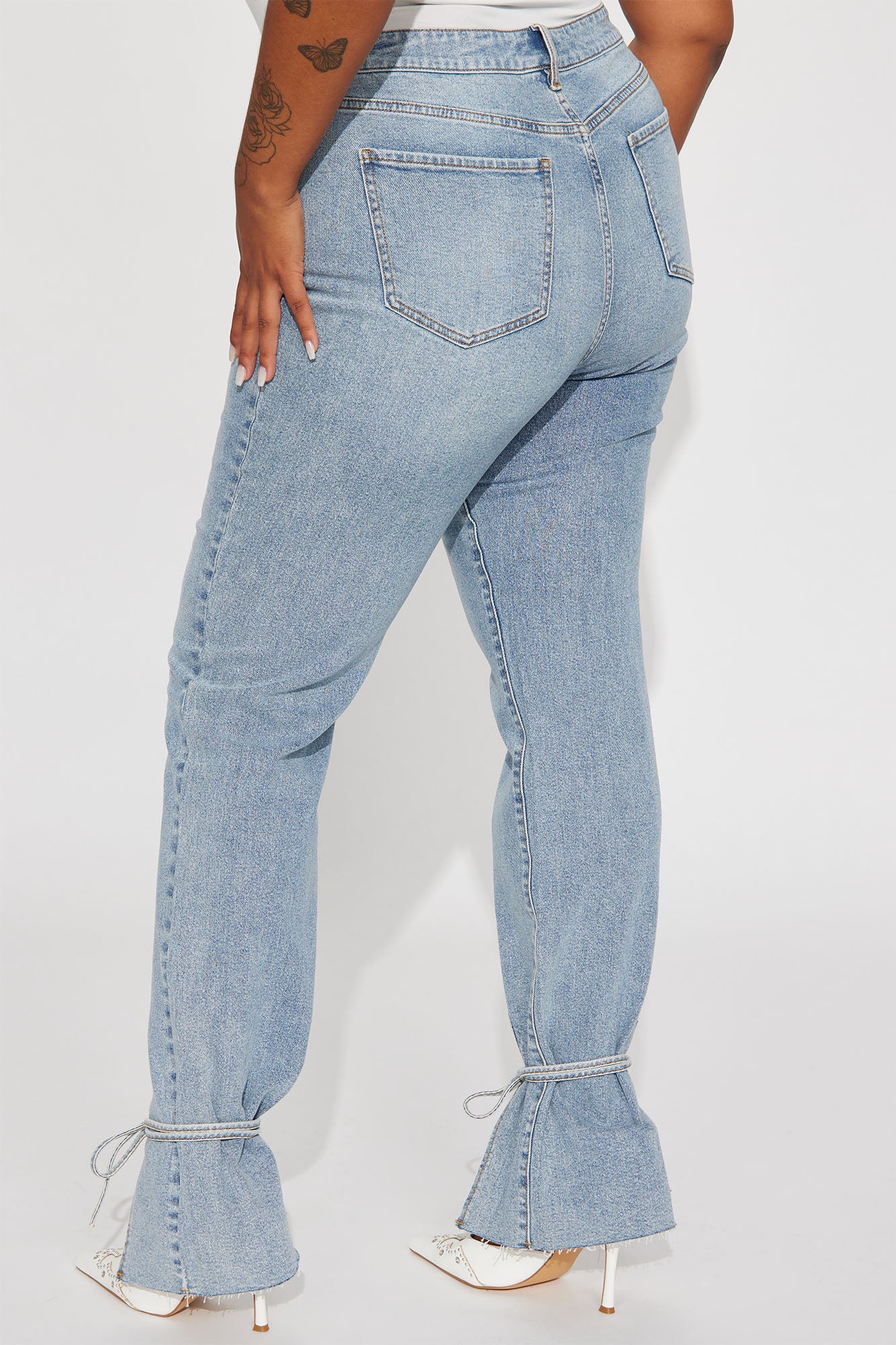 Tall All Tied Up Straight Leg Jeans - Medium Wash - Image 6