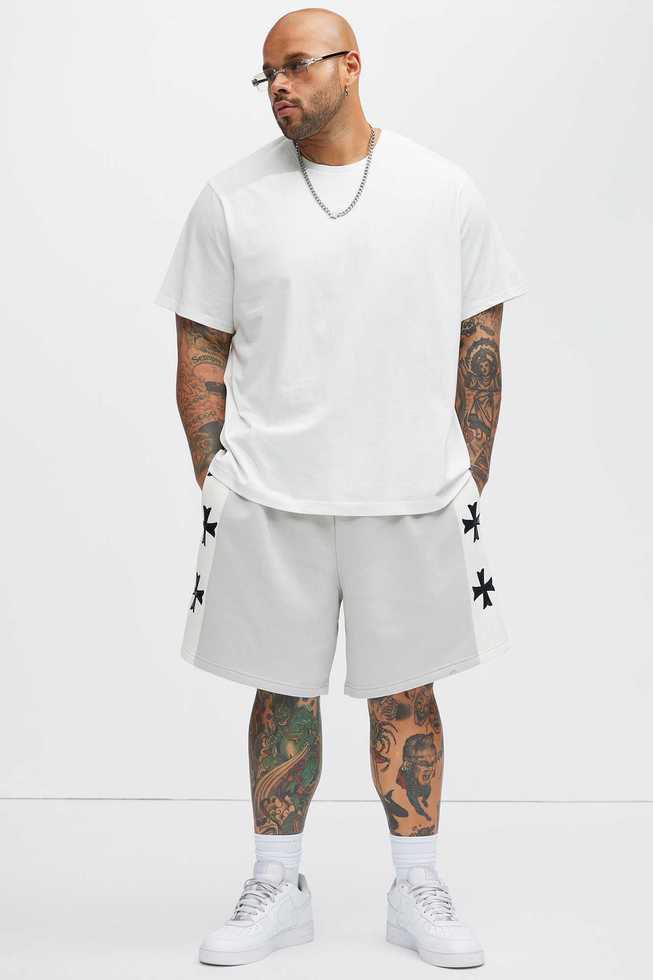 Tyson Desmond Sweat Shorts - Grey/combo - Image 6