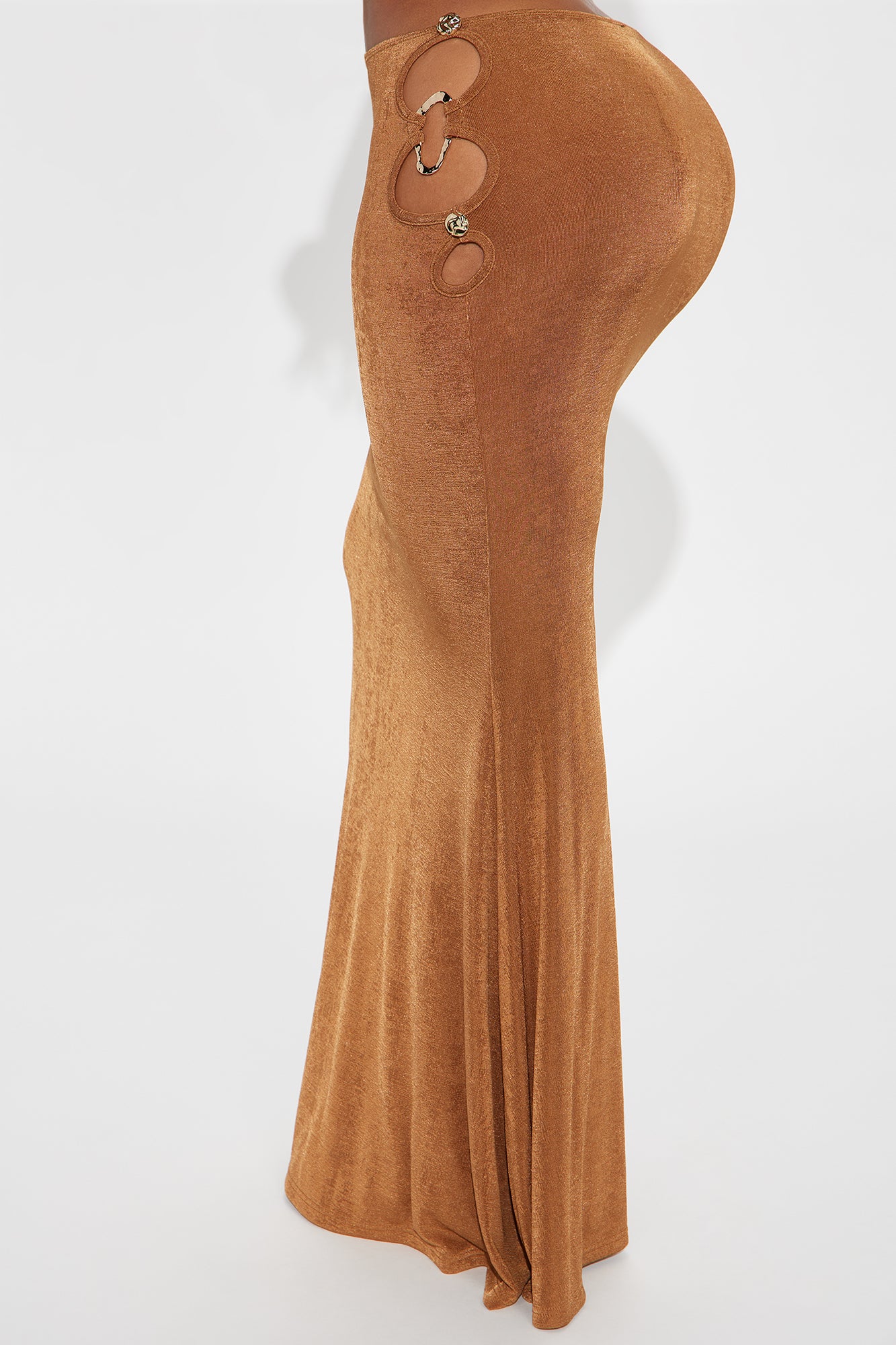 Sienna Slinky Knit Mermaid Maxi - Brown - Image 3
