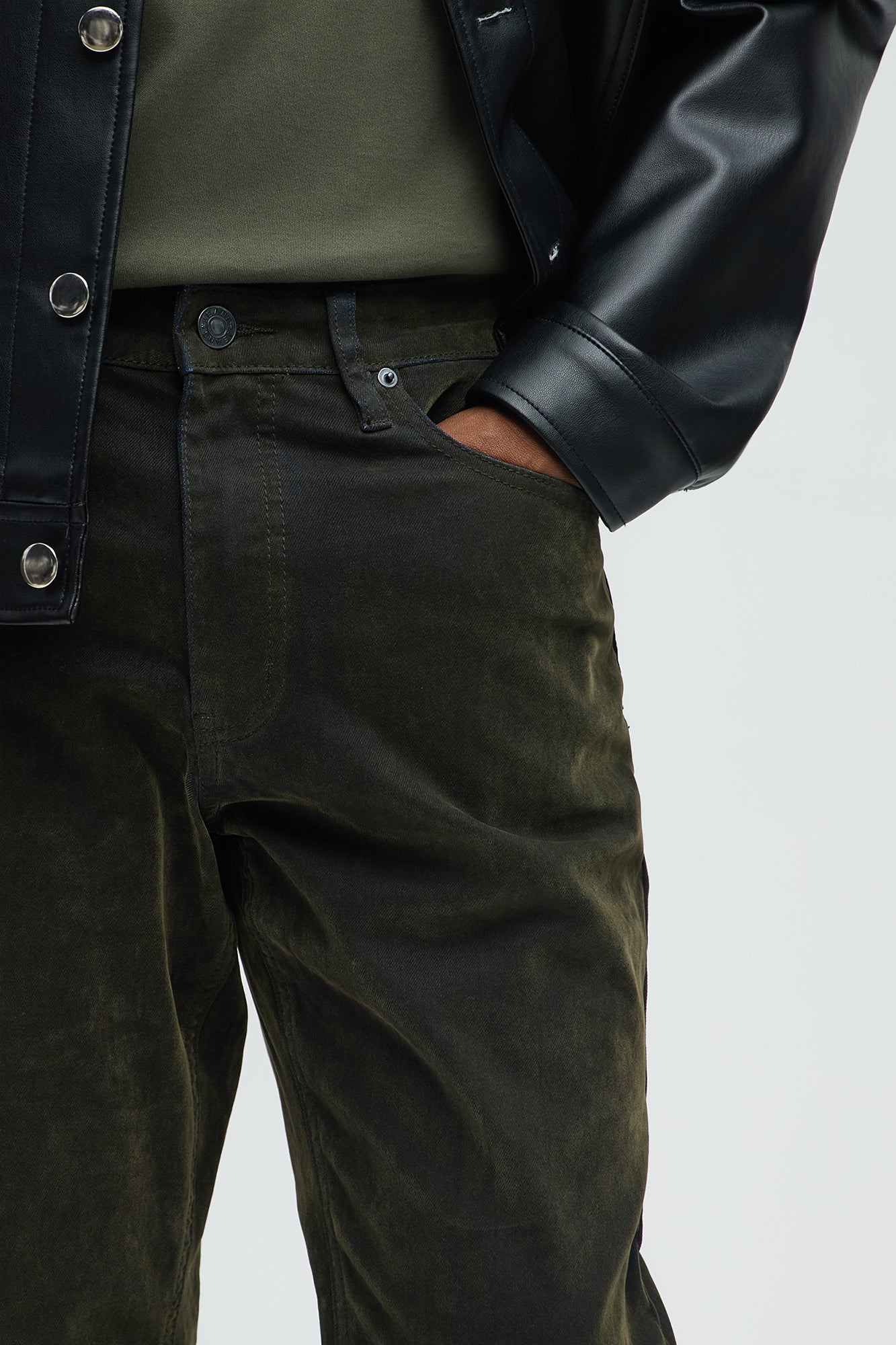 What The Flock Slim Jeans - Olive - Image 3