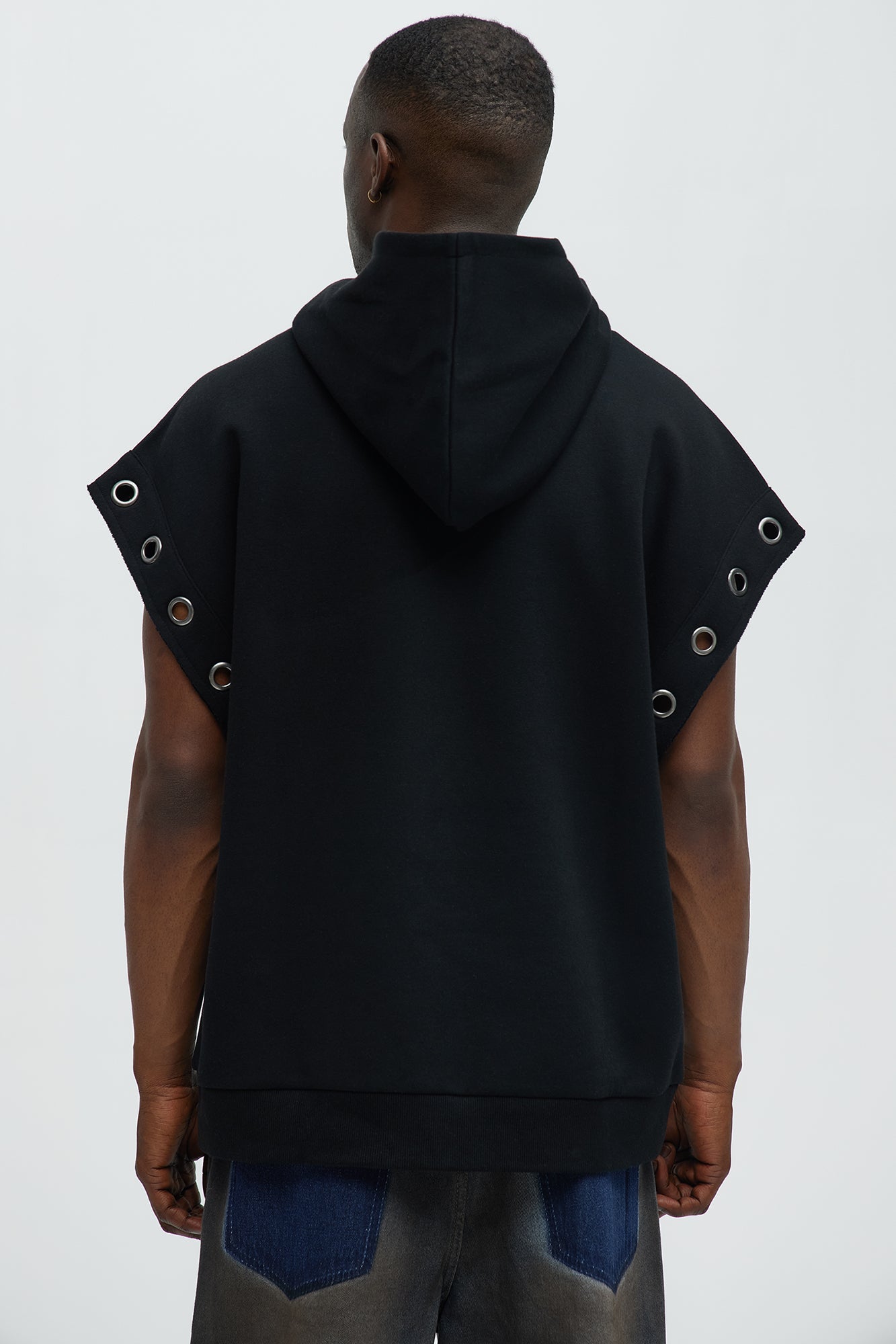 Tyson Ring Sleeveless Hoodie - Black - Image 4