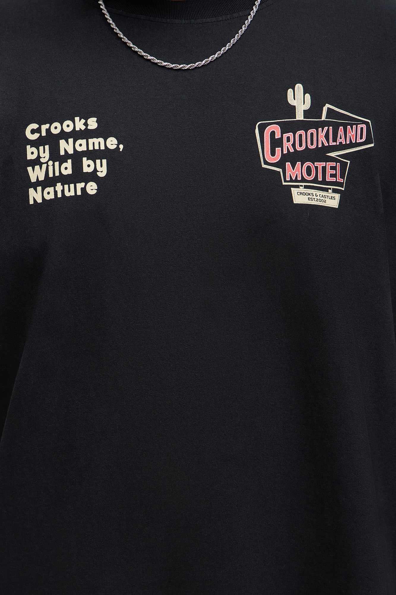 Crookland Oversized Motel Short Sleeve Tee - Black - Image 8