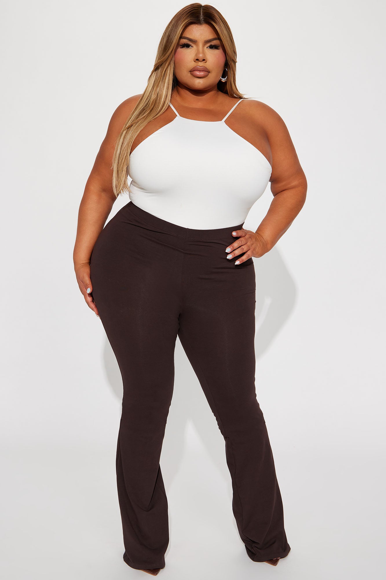 Adriana Flare Pant - Dark Brown - Image 4