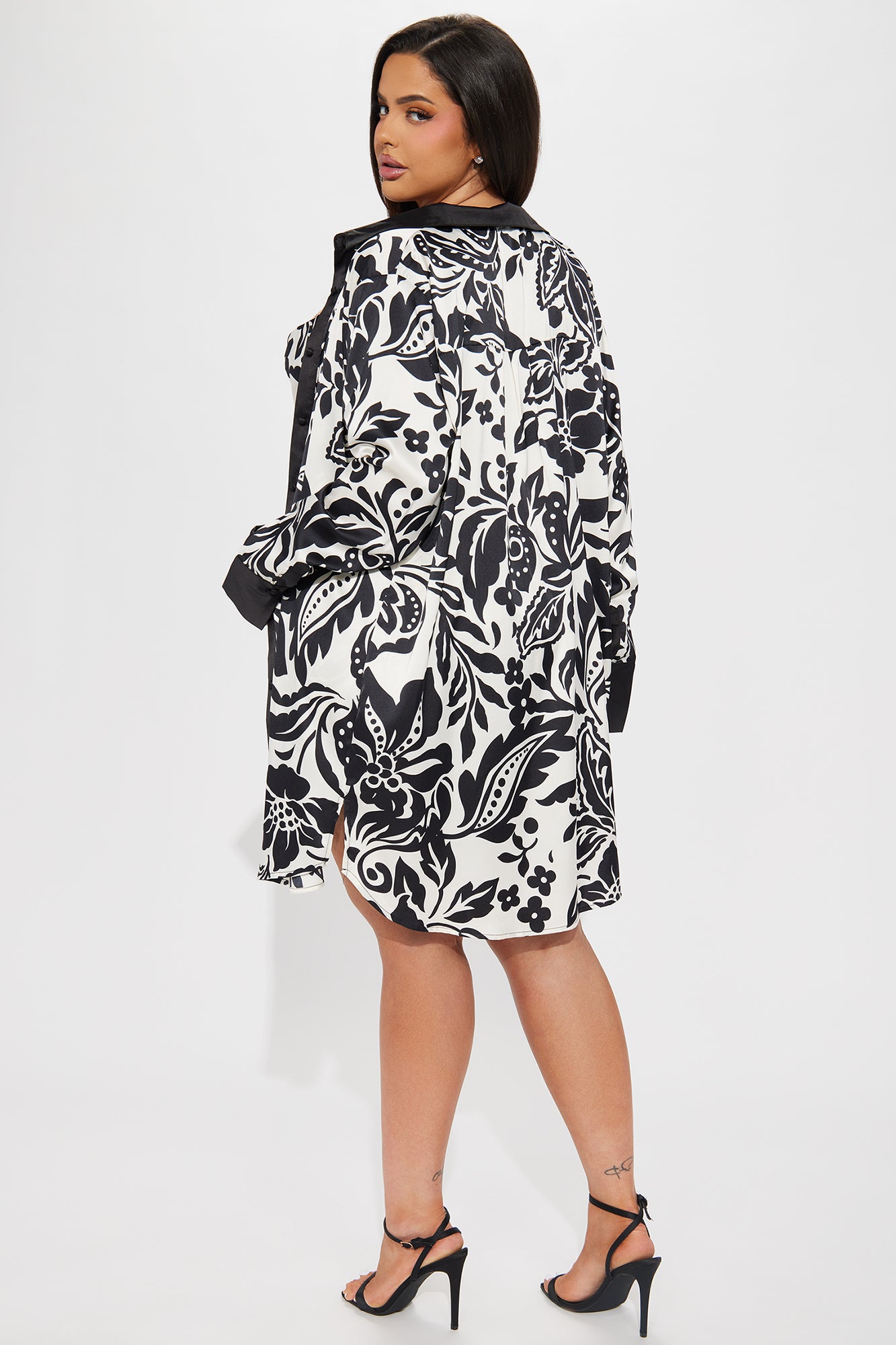 All About Luxe Satin Mini Dress Set - Black - Image 6