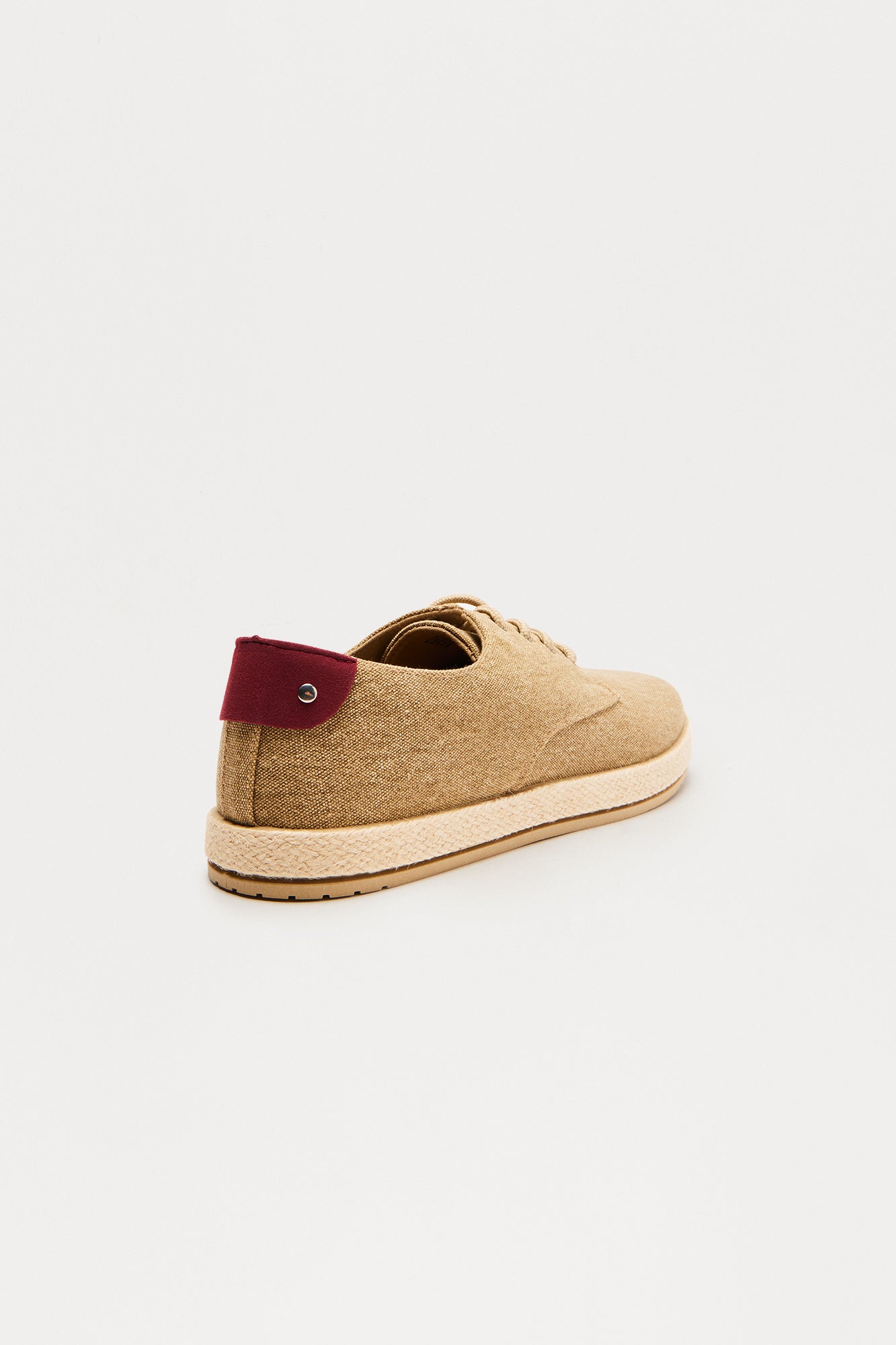 Canvas Lace Up Espadrilles - Taupe - Image 3