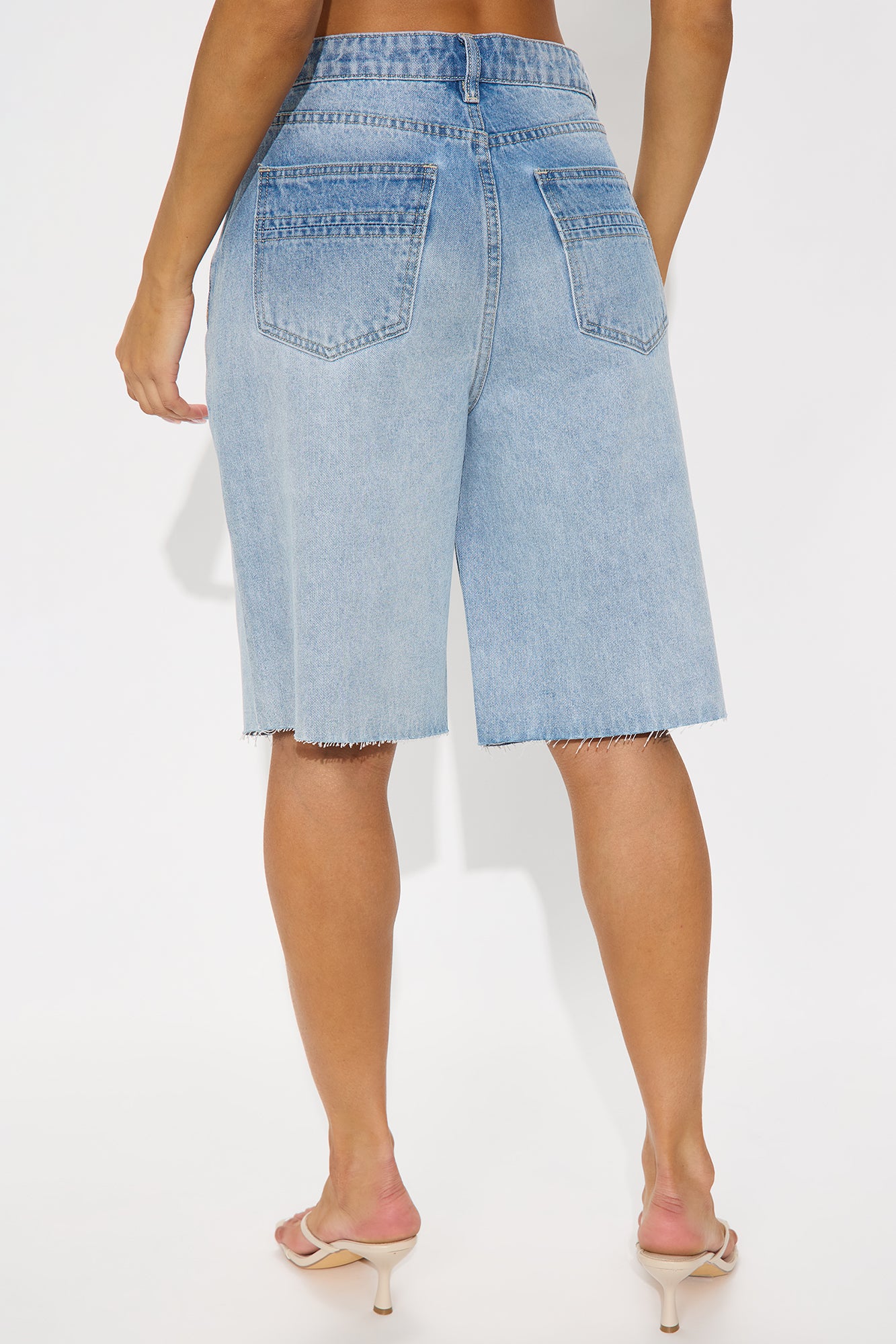 Coastal Classic Bermuda Denim Shorts - Light Wash - Image 3