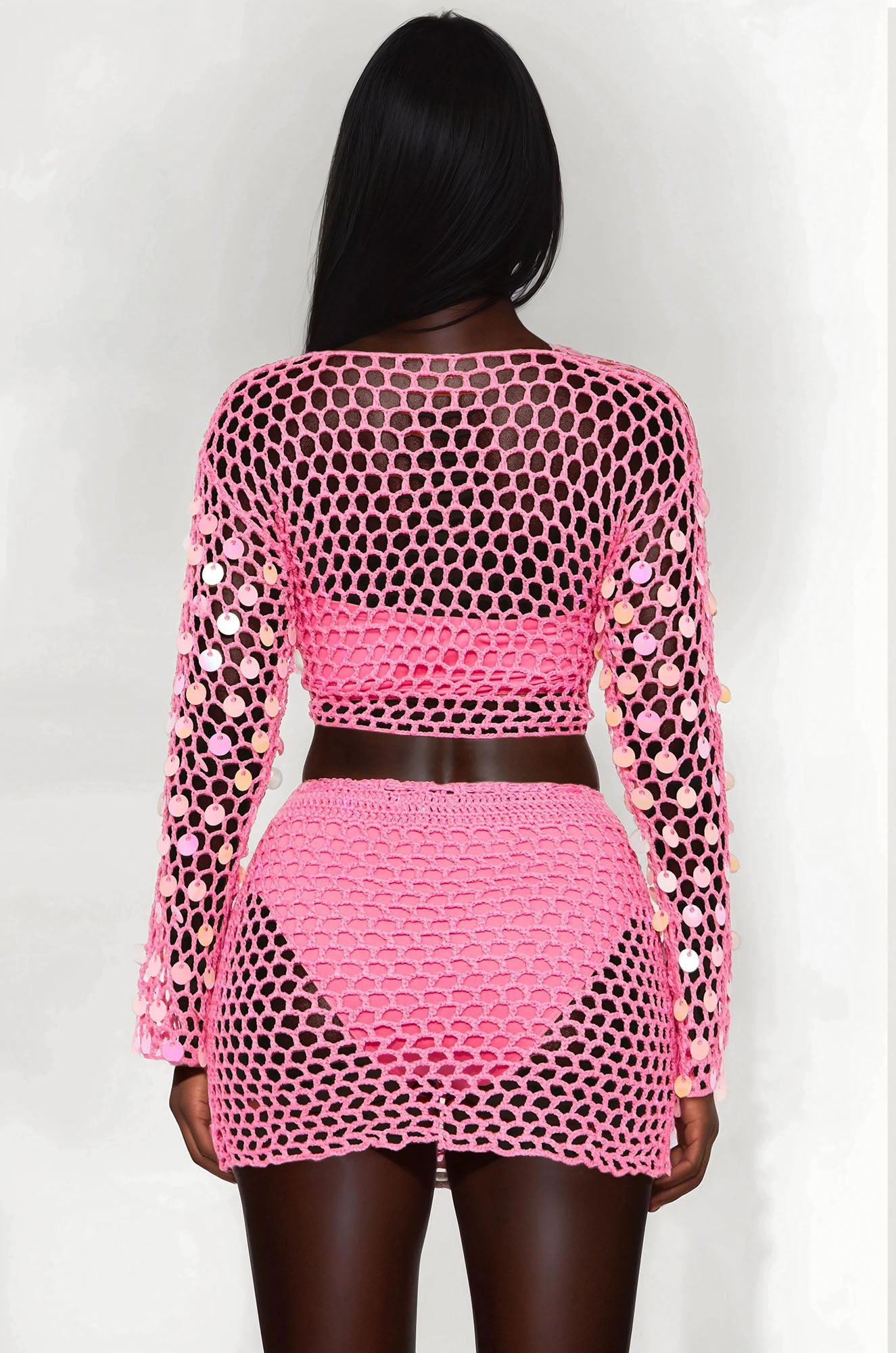 Costa Verde Crochet Skirt Set - Pink - Image 3