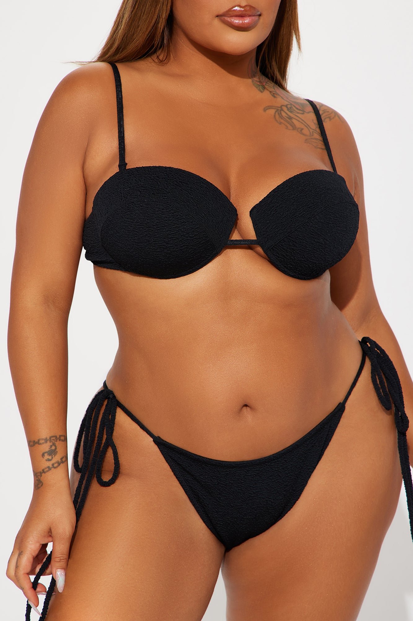 Catrina Underwire 3 Piece Boyshort Bikini - Black - Image 9