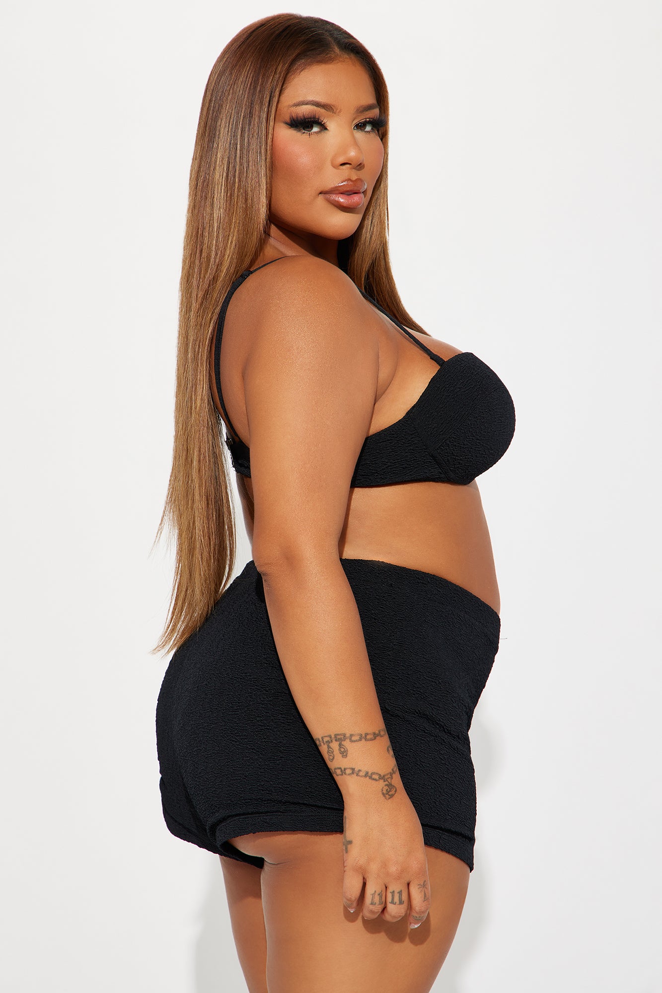 Catrina Underwire 3 Piece Boyshort Bikini - Black - Image 11