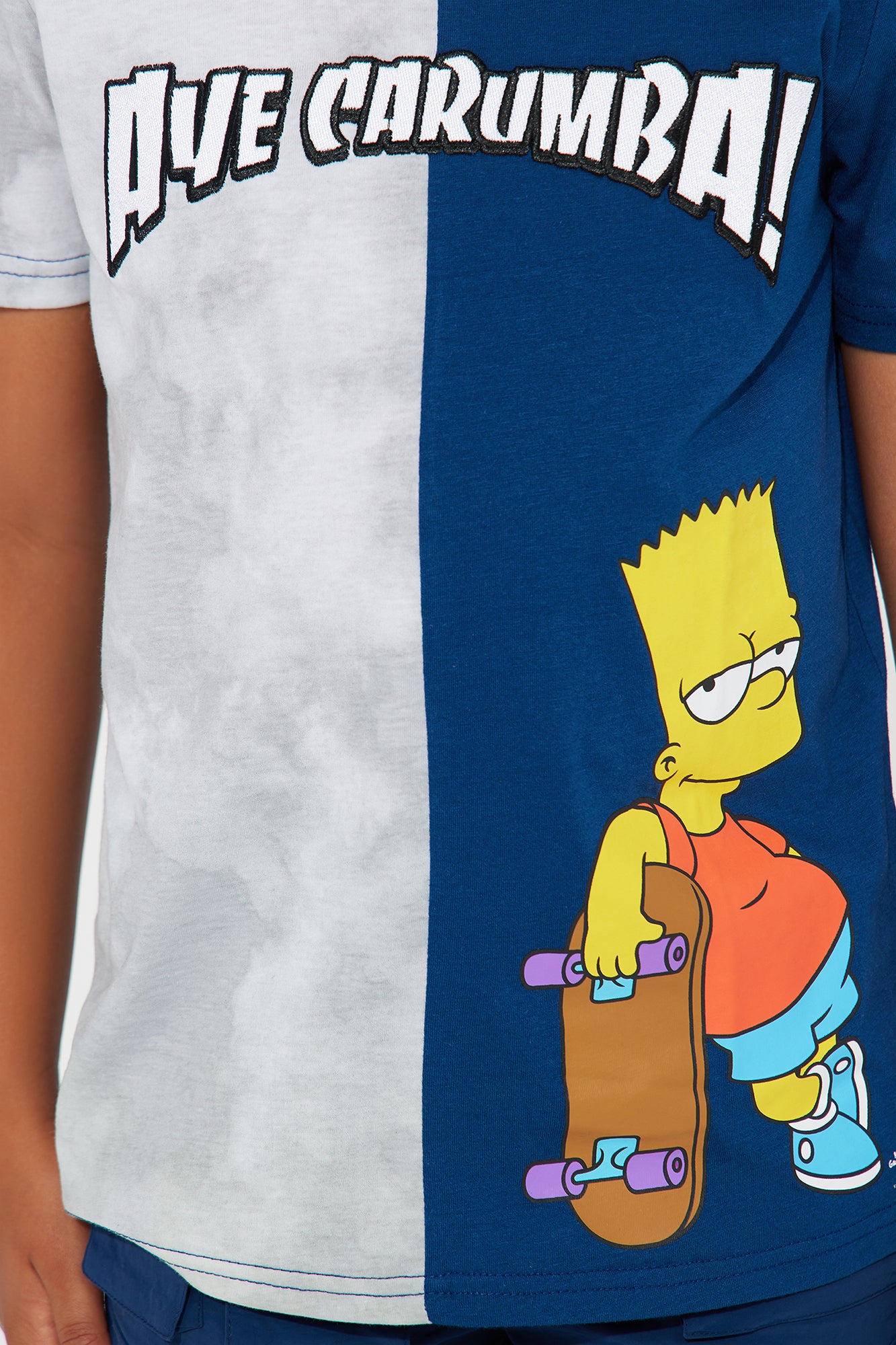 Mini Bart Split Dye Embroidered Tee - Navy/combo - Image 3
