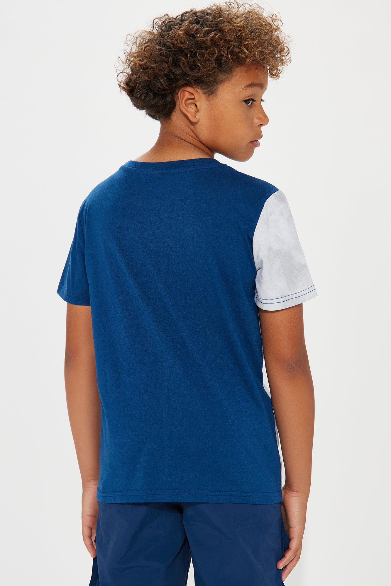Mini Bart Split Dye Embroidered Tee - Navy/combo - Image 4