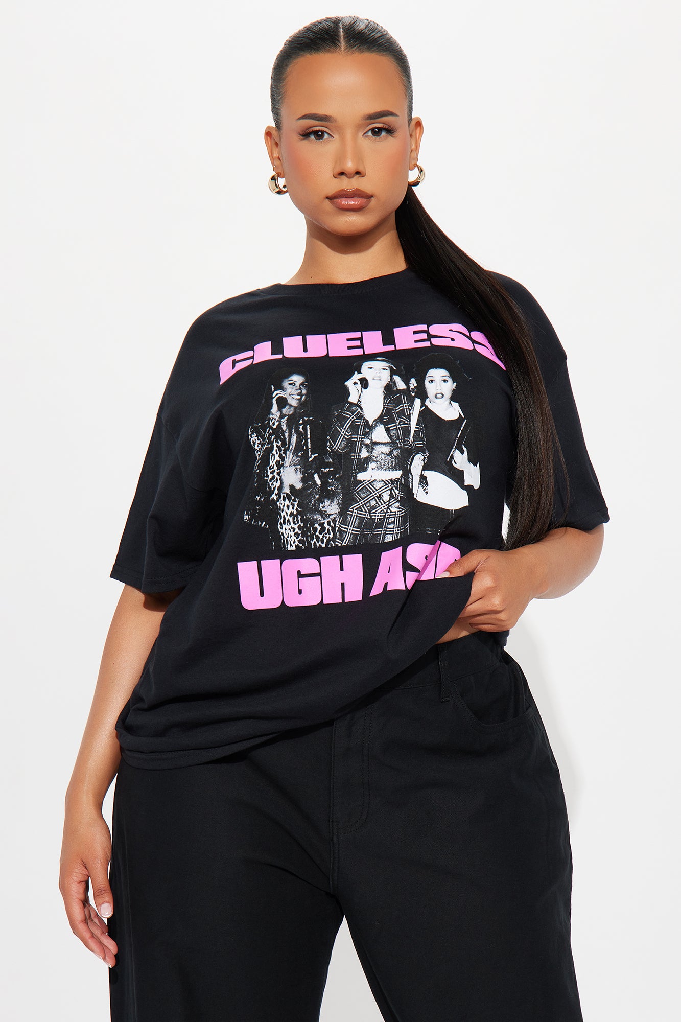 Clueless As If Oversized Tee - Black - Image 4
