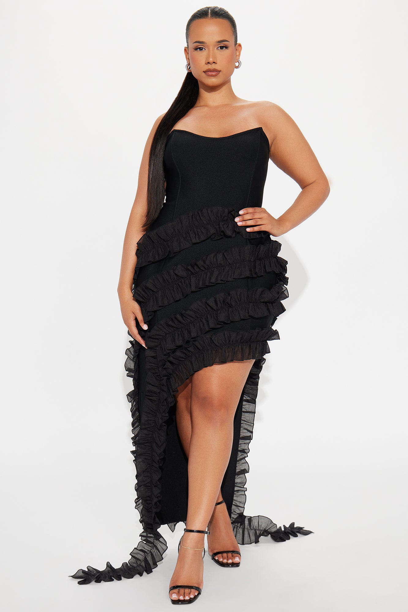 All Mine Ruffle Bandage Maxi Dress - Black - Image 4