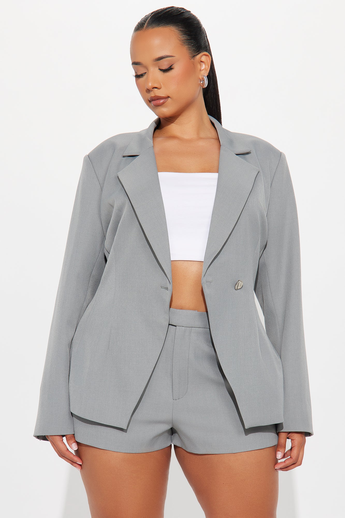 Yasmin Hourglass Blazer - Grey - Image 4