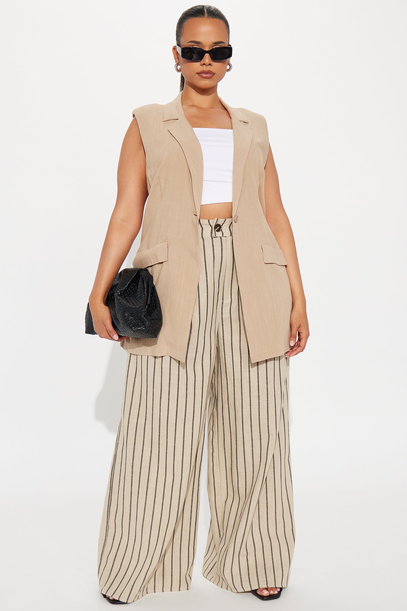 Azani Linen Vest - Taupe - Image 5