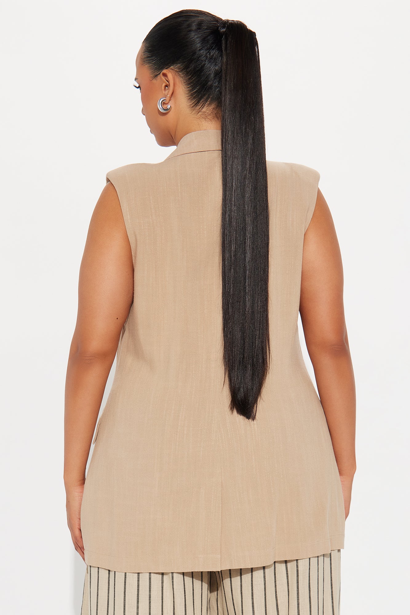 Azani Linen Vest - Taupe - Image 6