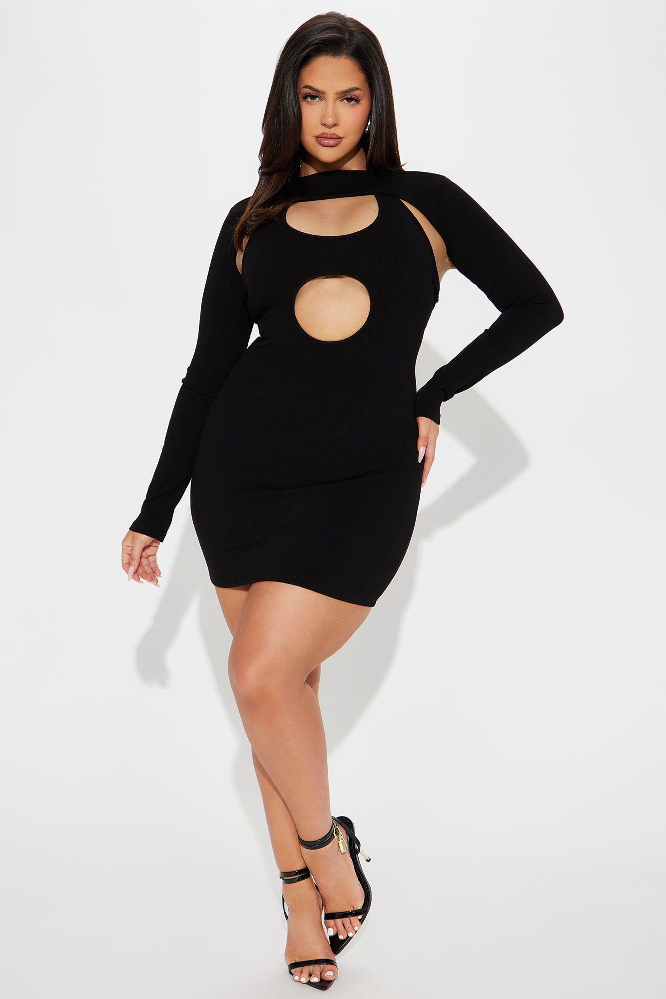 Karah Snatched Mini Dress - Black - Image 4